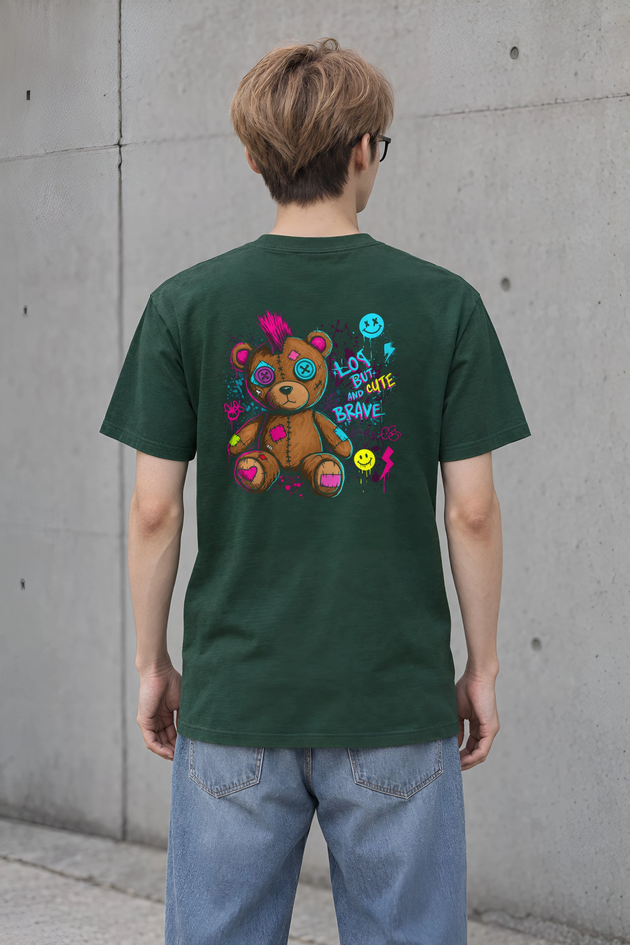 "Mohawk Toy Bear" Heavyweight Unisex Crewneck T-shirt