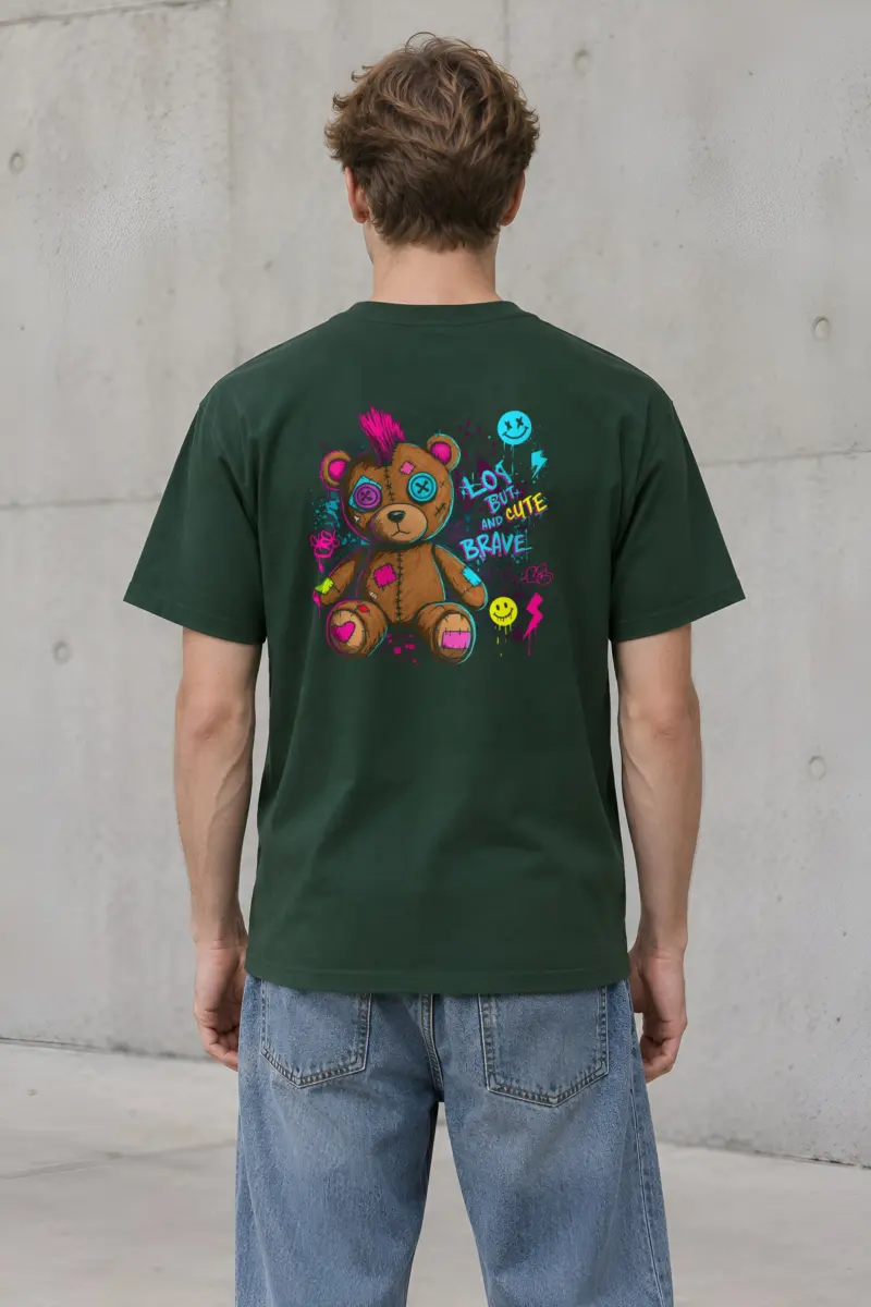"Mohawk Toy Bear" Heavyweight Unisex Crewneck T-shirt