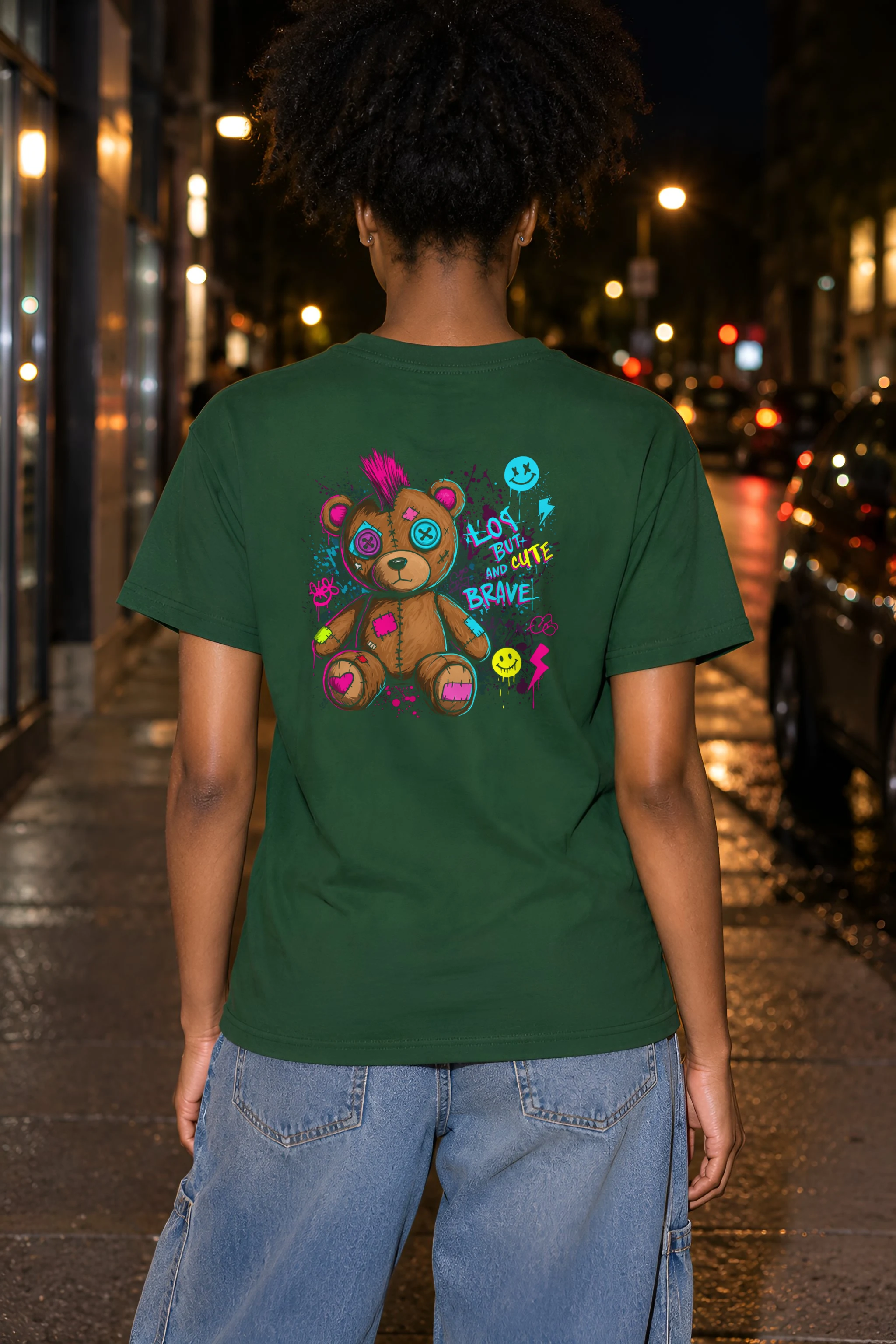 "Mohawk Toy Bear" Heavyweight Unisex Crewneck T-shirt