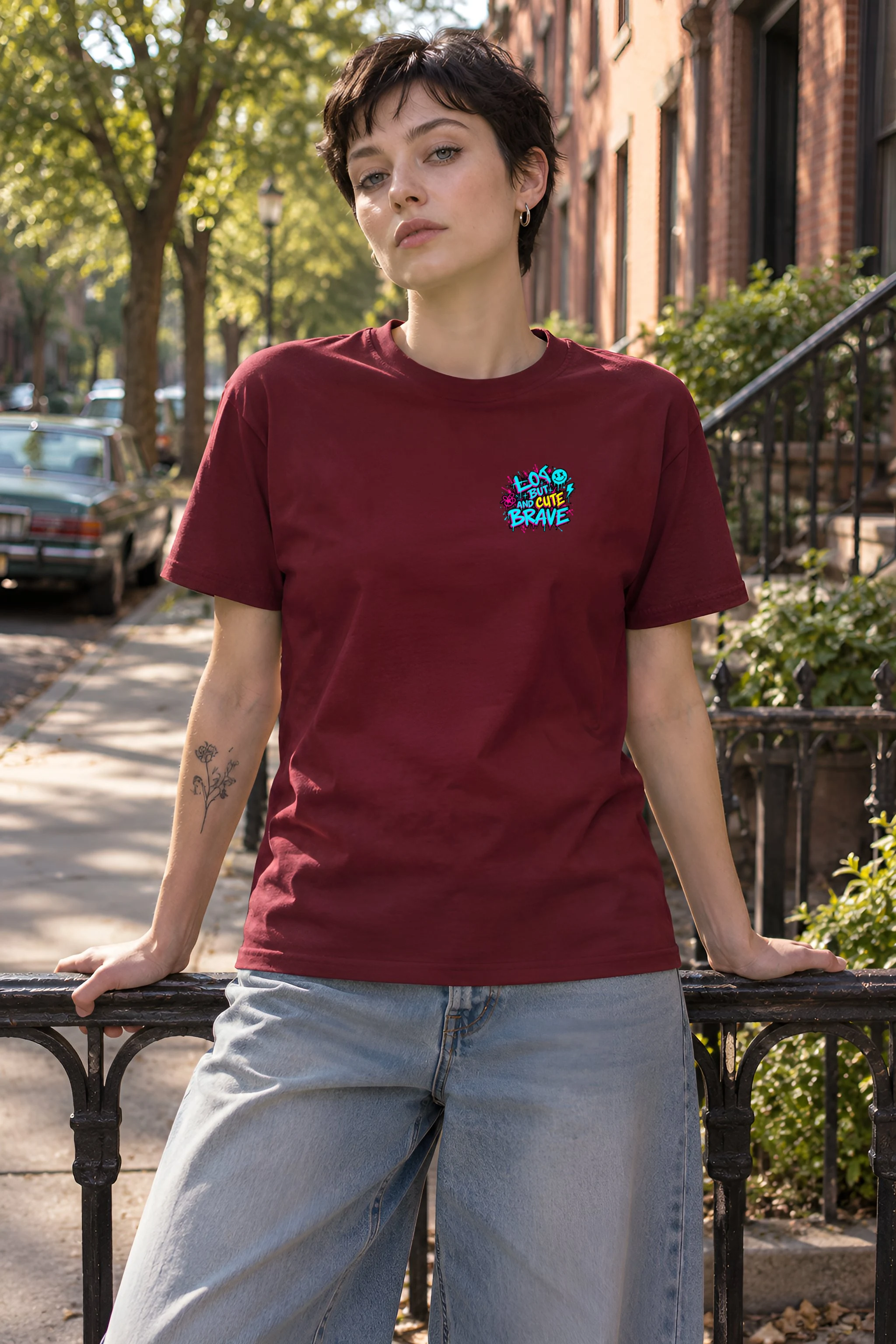 "Mohawk Toy Bear" Heavyweight Unisex Crewneck T-shirt