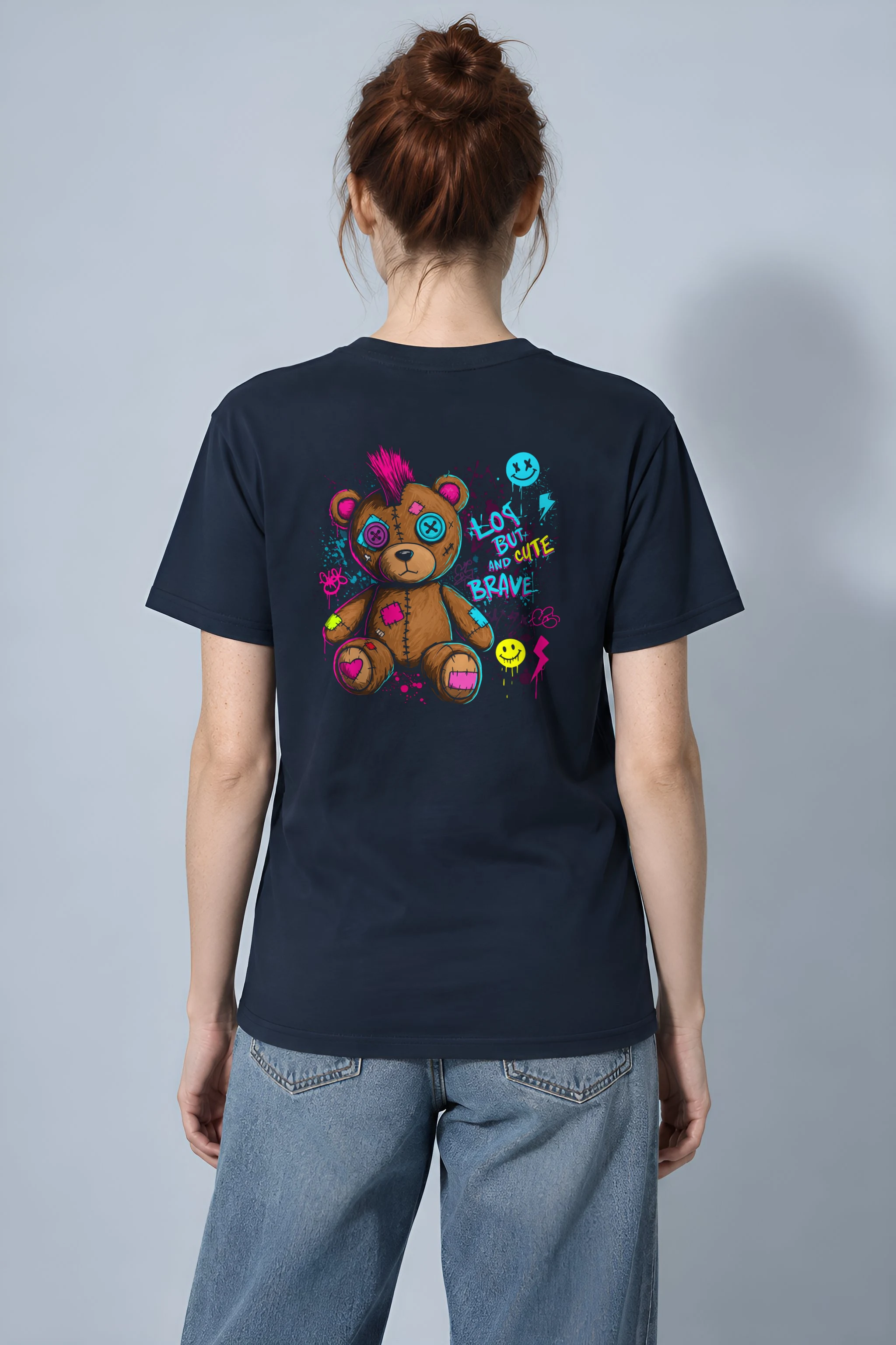 "Mohawk Toy Bear" Heavyweight Unisex Crewneck T-shirt