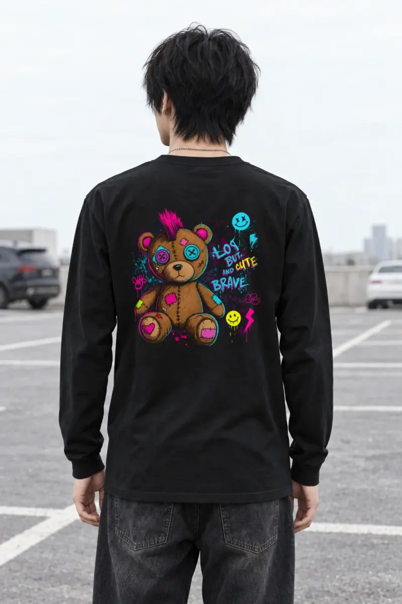 "Mohawk Toy Bear" Unisex Longsleeve T-shirt