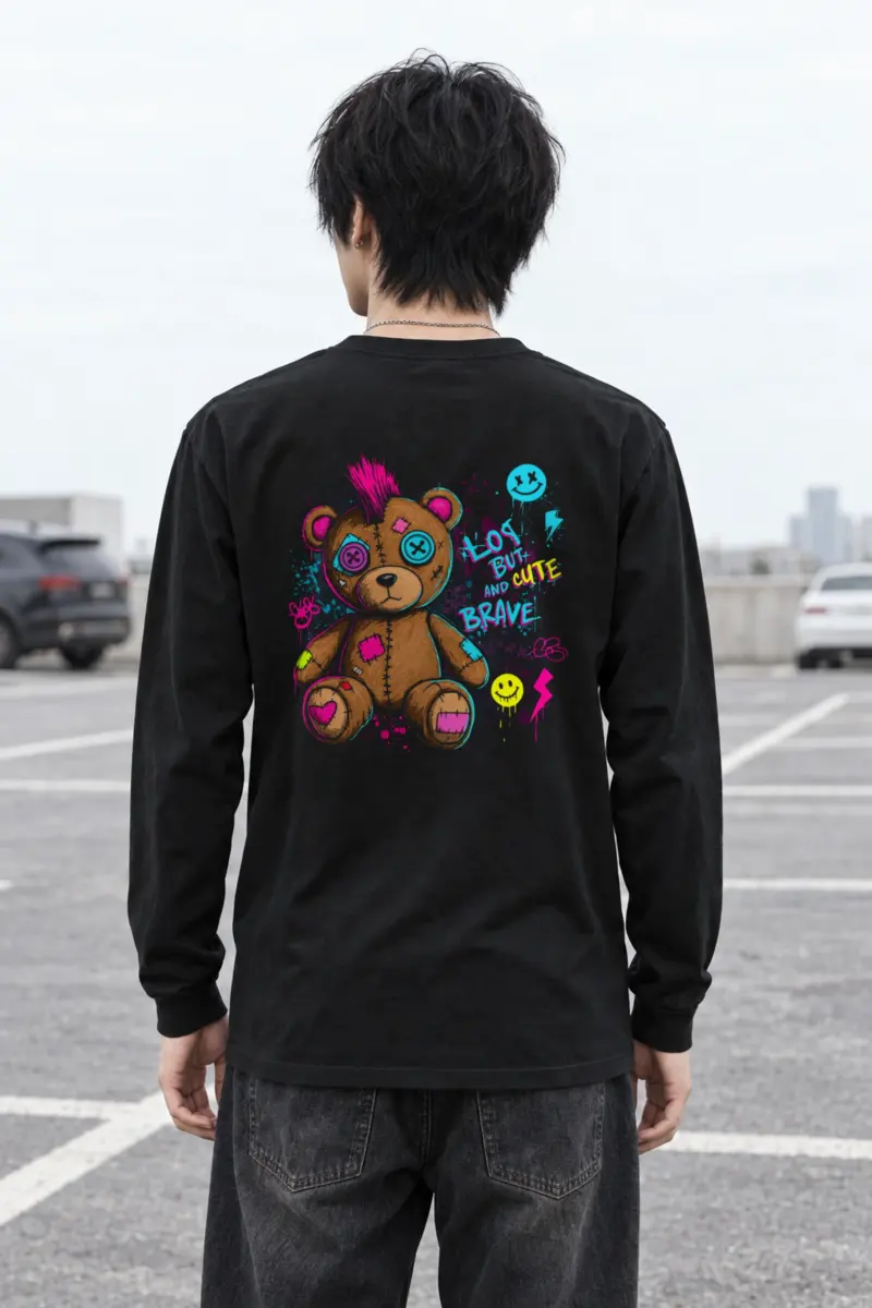"Mohawk Toy Bear" Unisex Longsleeve T-shirt