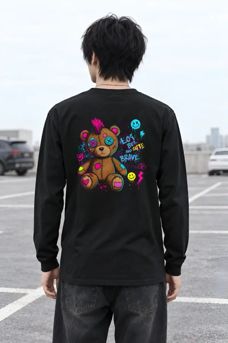"Mohawk Toy Bear" Unisex Longsleeve T-shirt