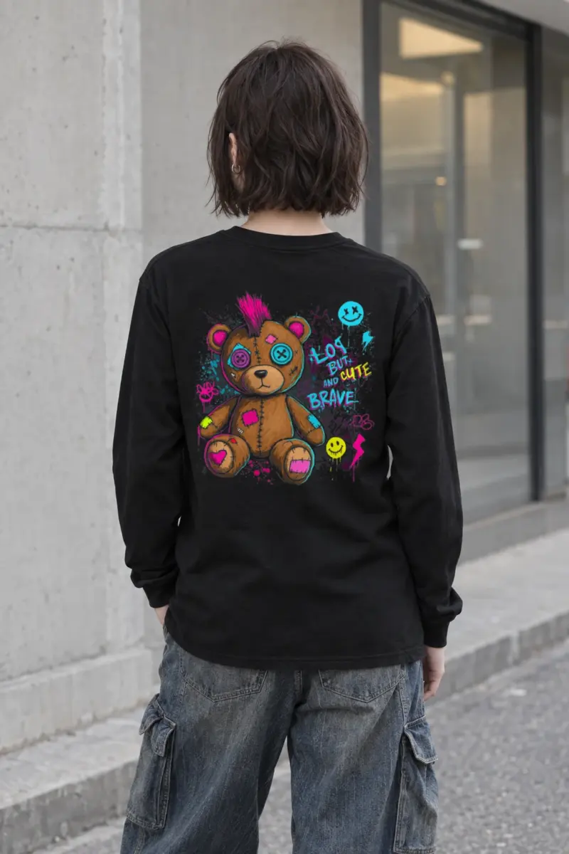 "Mohawk Toy Bear" Unisex Longsleeve T-shirt
