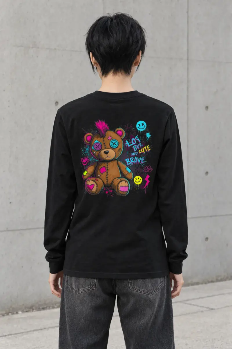 "Mohawk Toy Bear" Unisex Longsleeve T-shirt
