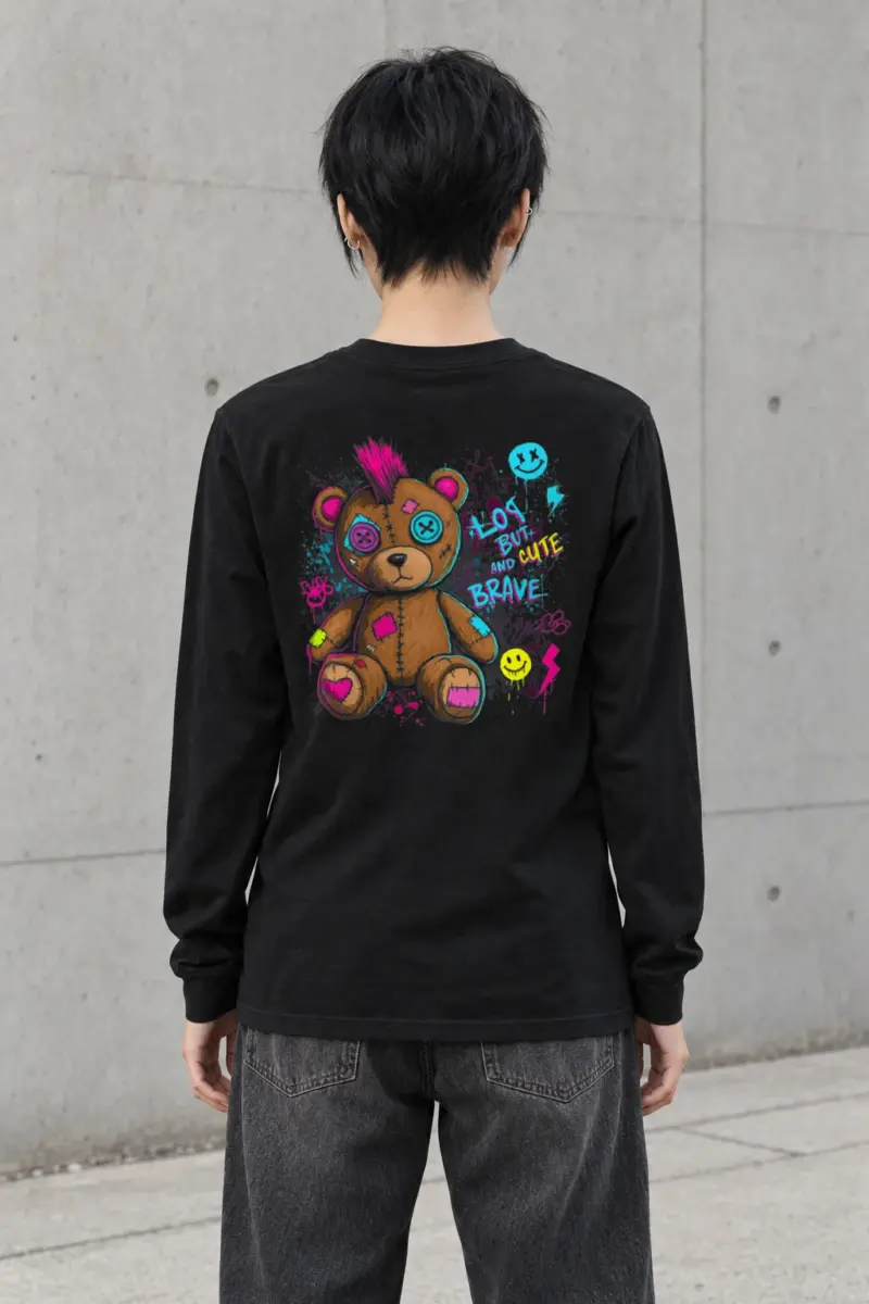 "Mohawk Toy Bear" Unisex Longsleeve T-shirt
