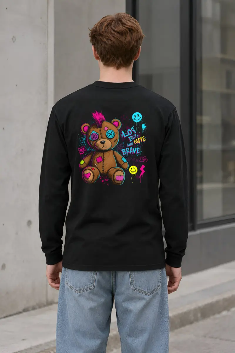 "Mohawk Toy Bear" Unisex Longsleeve T-shirt