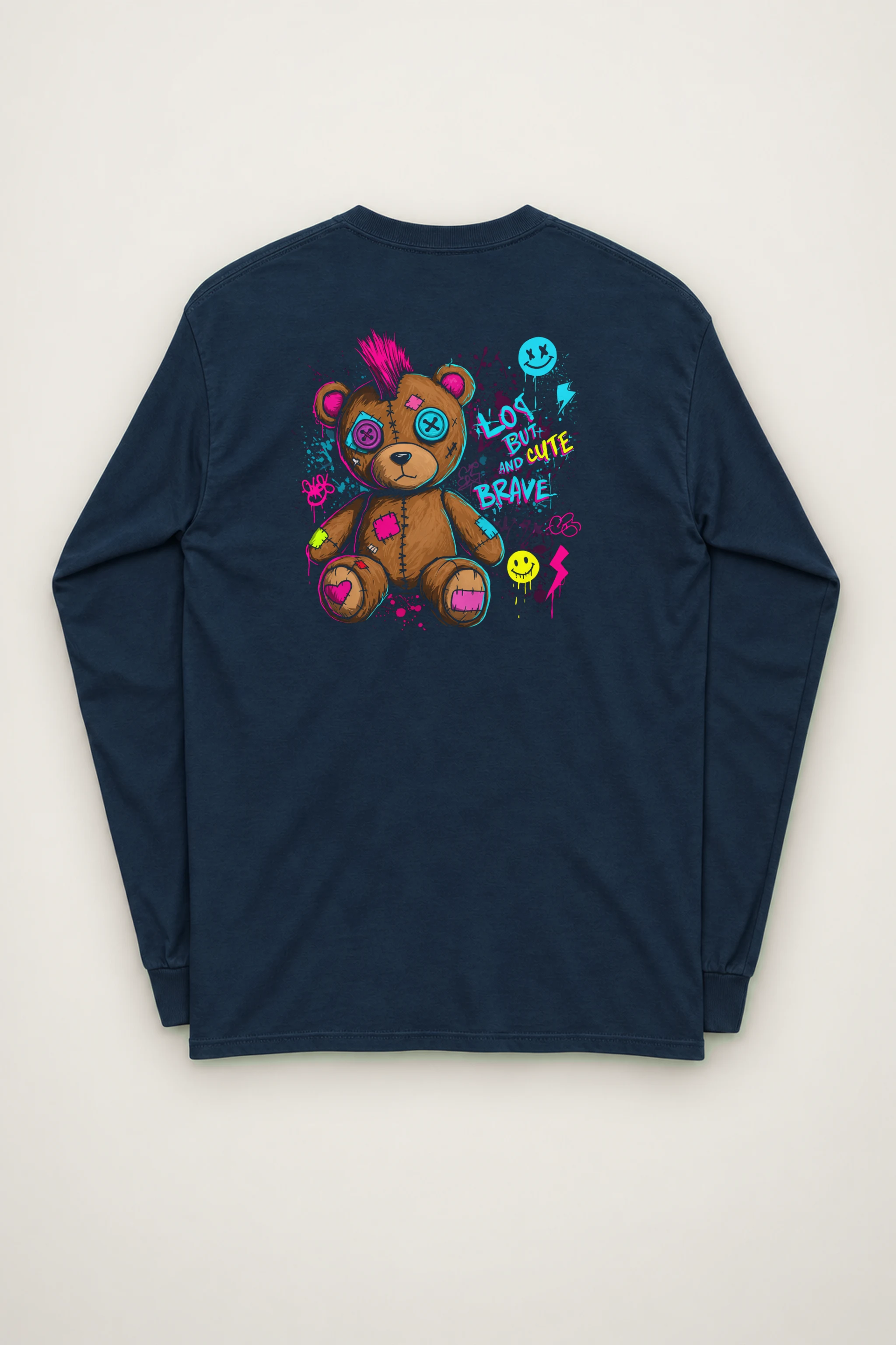 "Mohawk Toy Bear" Unisex Longsleeve T-shirt