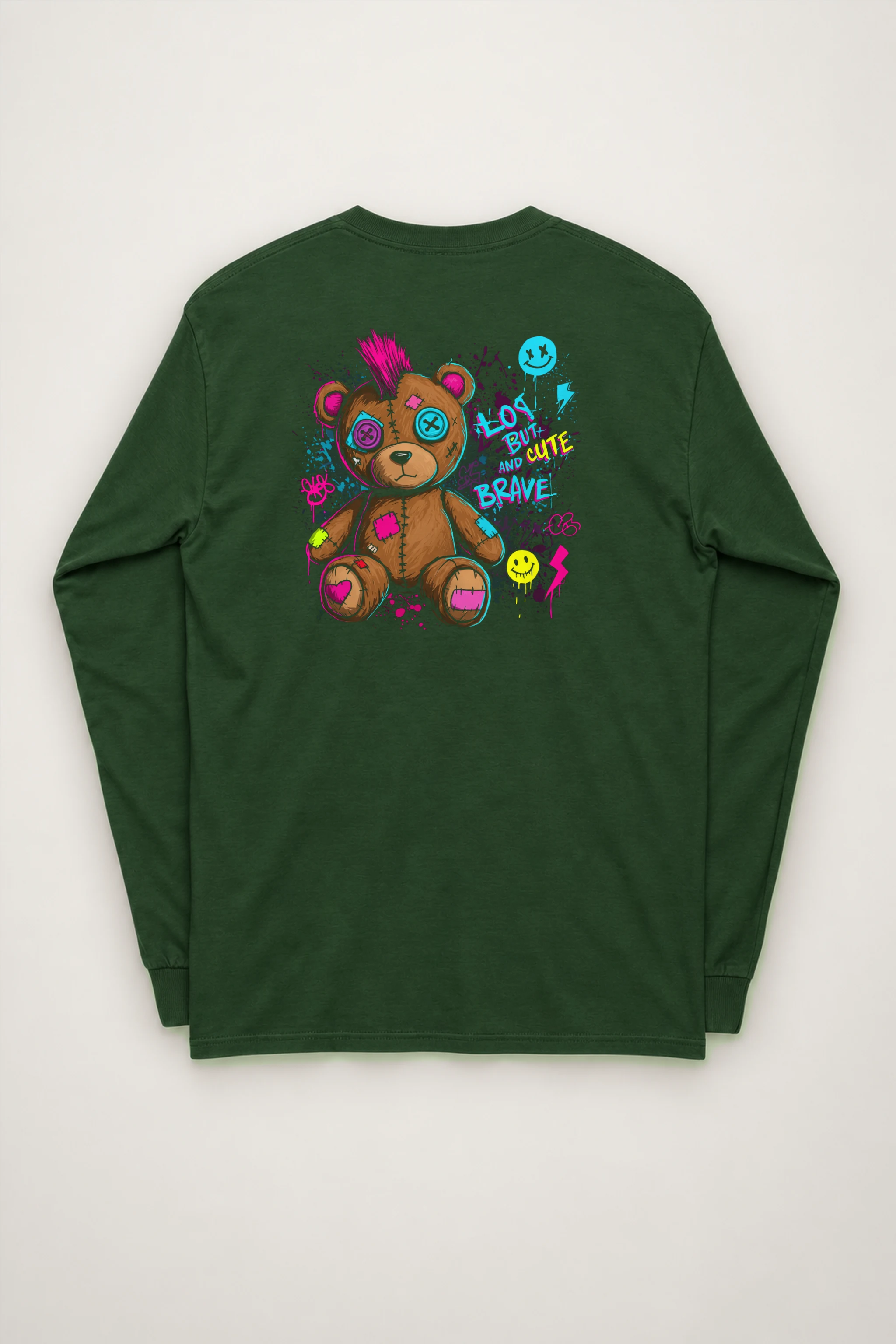 "Mohawk Toy Bear" Unisex Longsleeve T-shirt