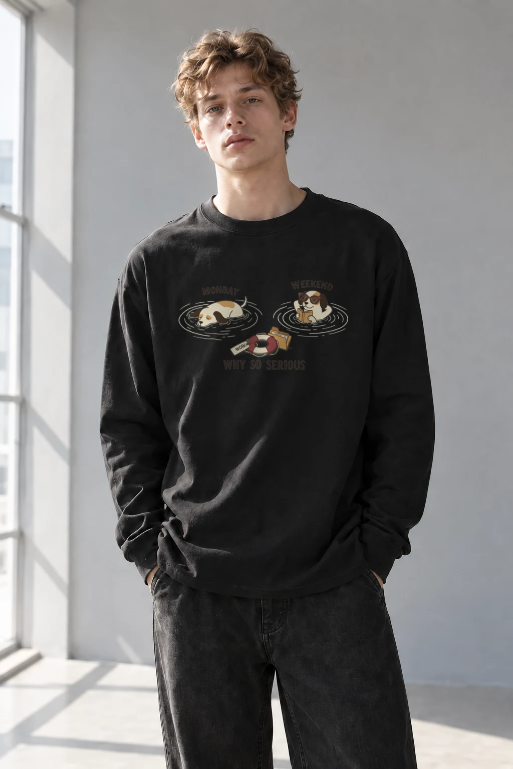 "Monday Weekend Dogs" Unisex Longsleeve T-shirt | Gildan 2400