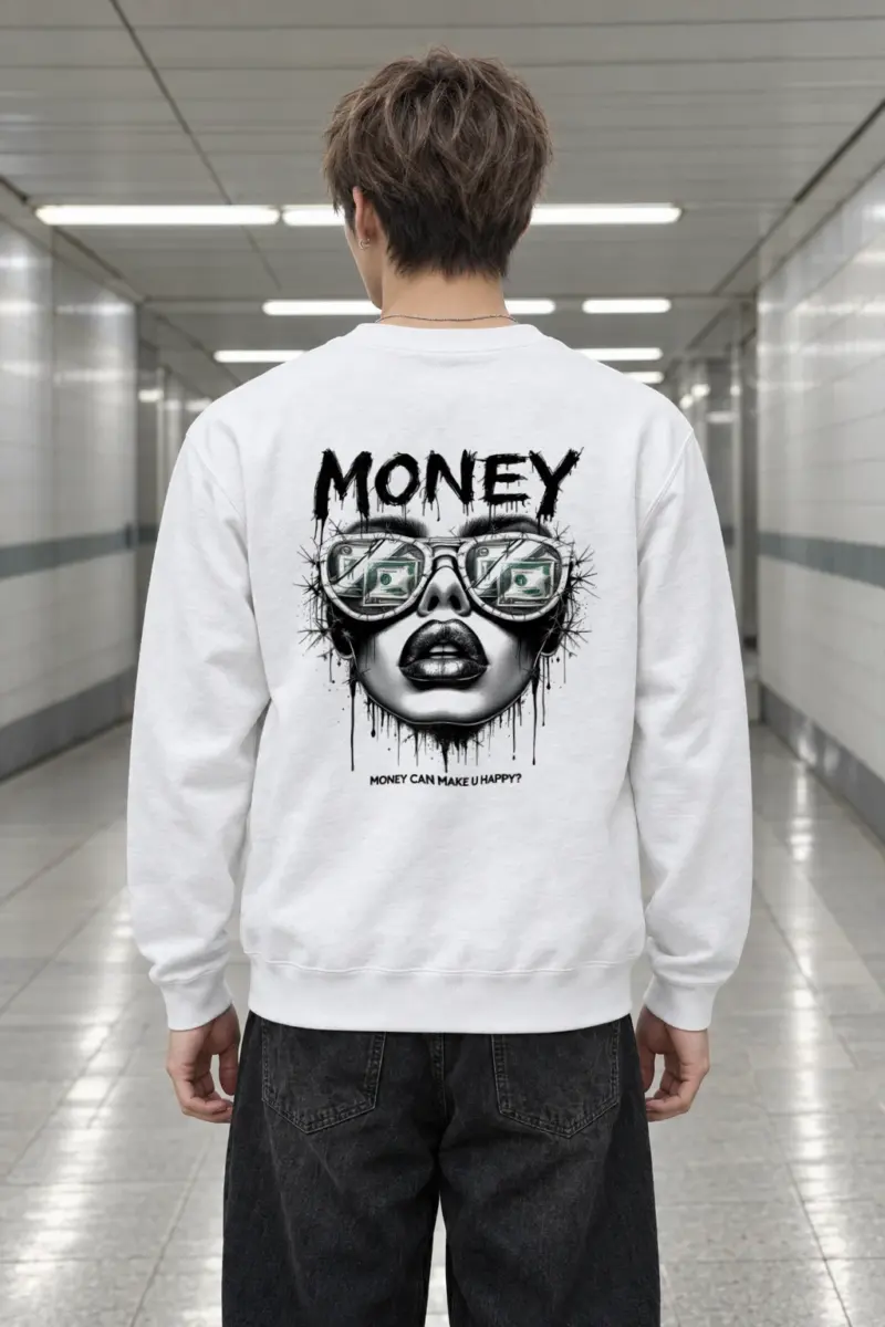 "Money Can Make U Happy?" Heavy Blend Unisex Crewneck Sweatshirt