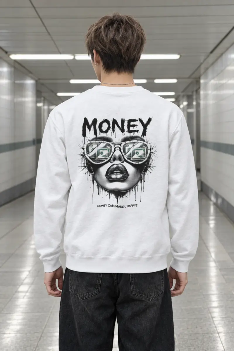 "Money Can Make U Happy?" Heavy Blend Unisex Crewneck Sweatshirt