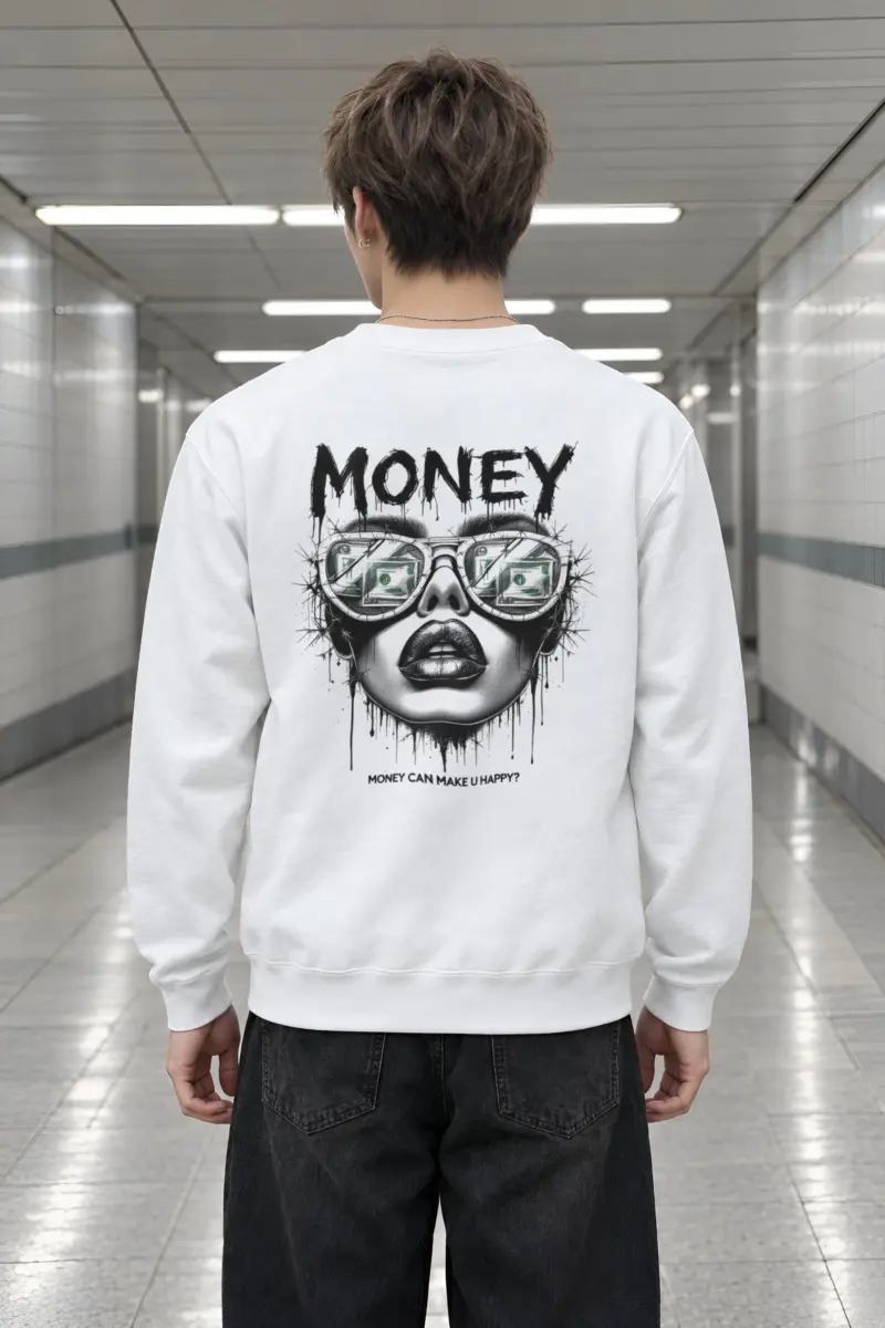 "Money Can Make U Happy?" Heavy Blend Unisex Crewneck Sweatshirt
