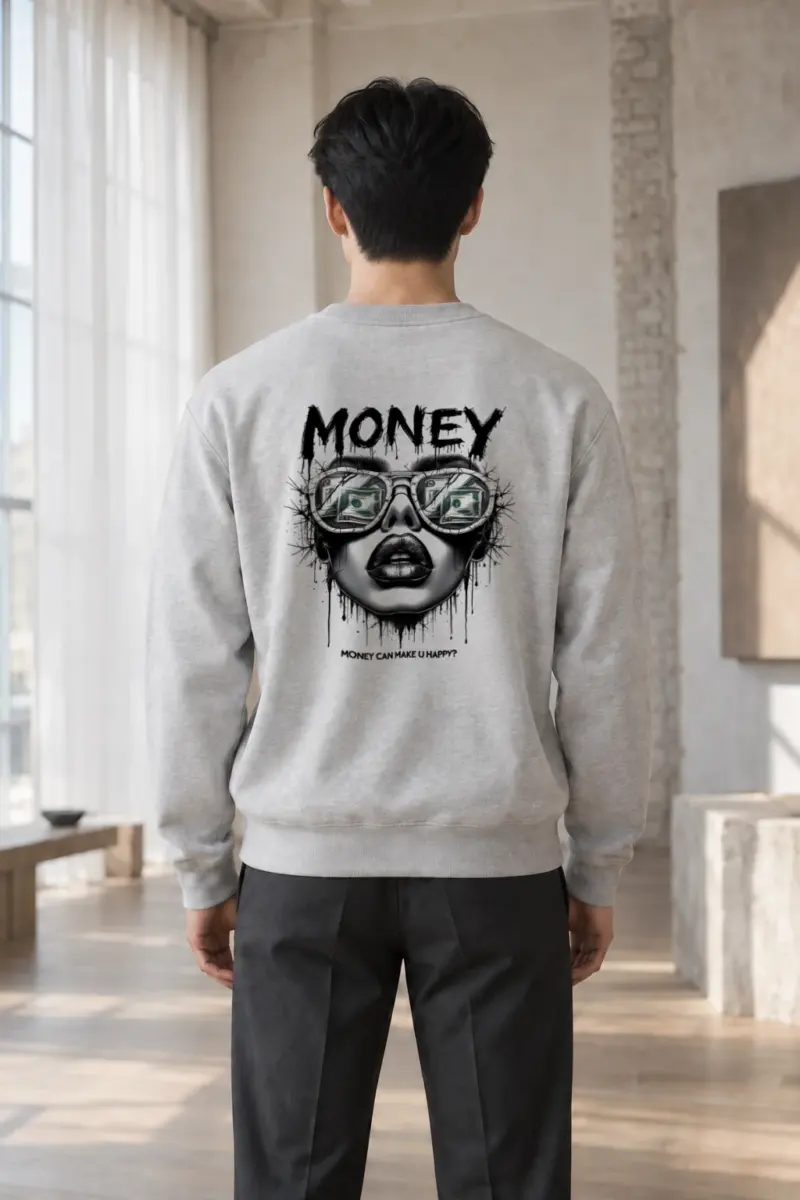 "Money Can Make U Happy?" Heavy Blend Unisex Crewneck Sweatshirt | Gildan 18000
