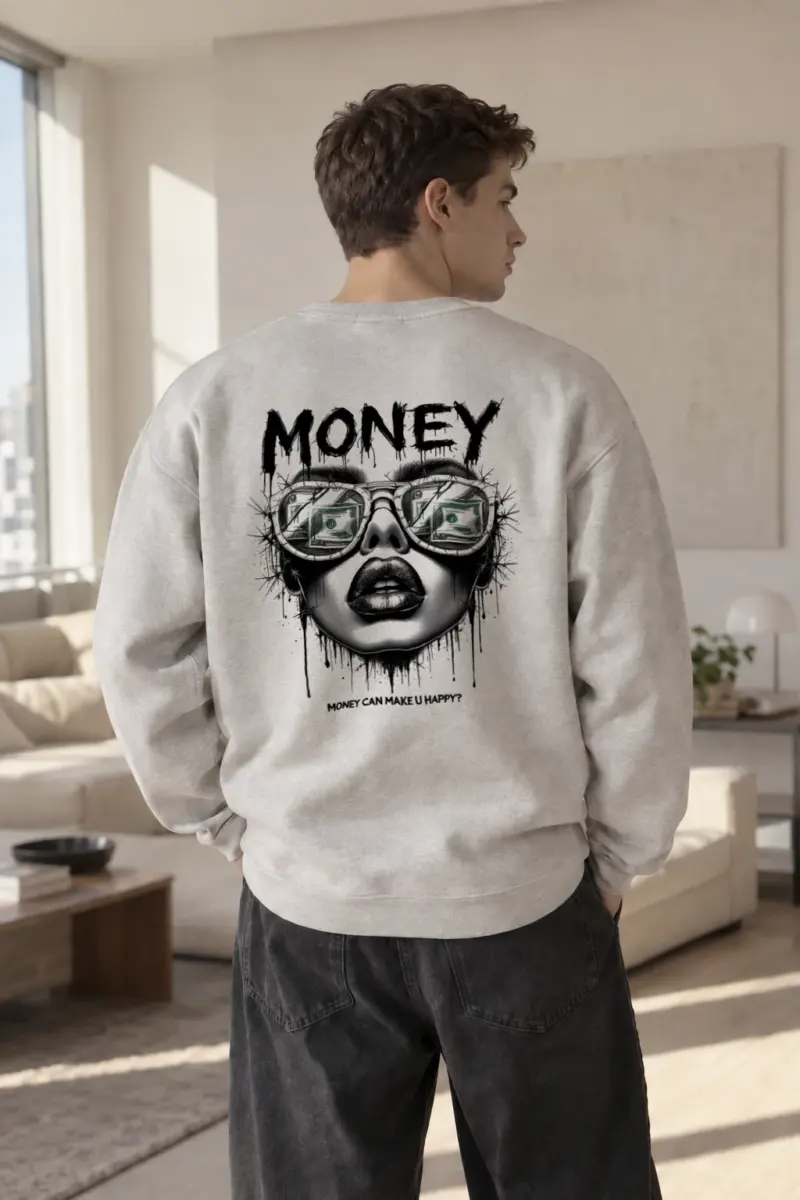"Money Can Make U Happy?" Heavy Blend Unisex Crewneck Sweatshirt | Gildan 18000