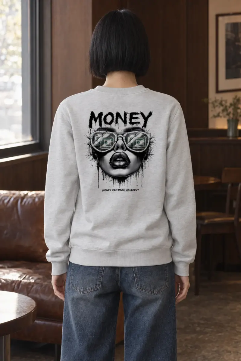 "Money Can Make U Happy?" Heavy Blend Unisex Crewneck Sweatshirt