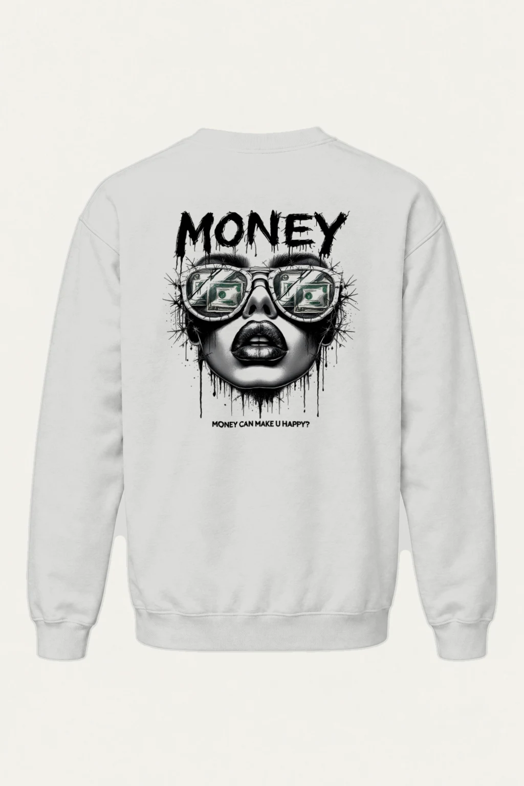 "Money Can Make U Happy?" Heavy Blend Unisex Crewneck Sweatshirt | Gildan 18000