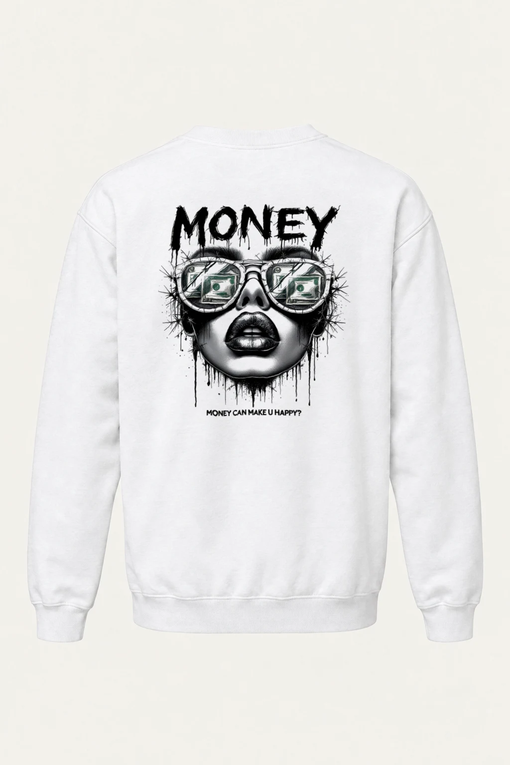 "Money Can Make U Happy?" Heavy Blend Unisex Crewneck Sweatshirt | Gildan 18000