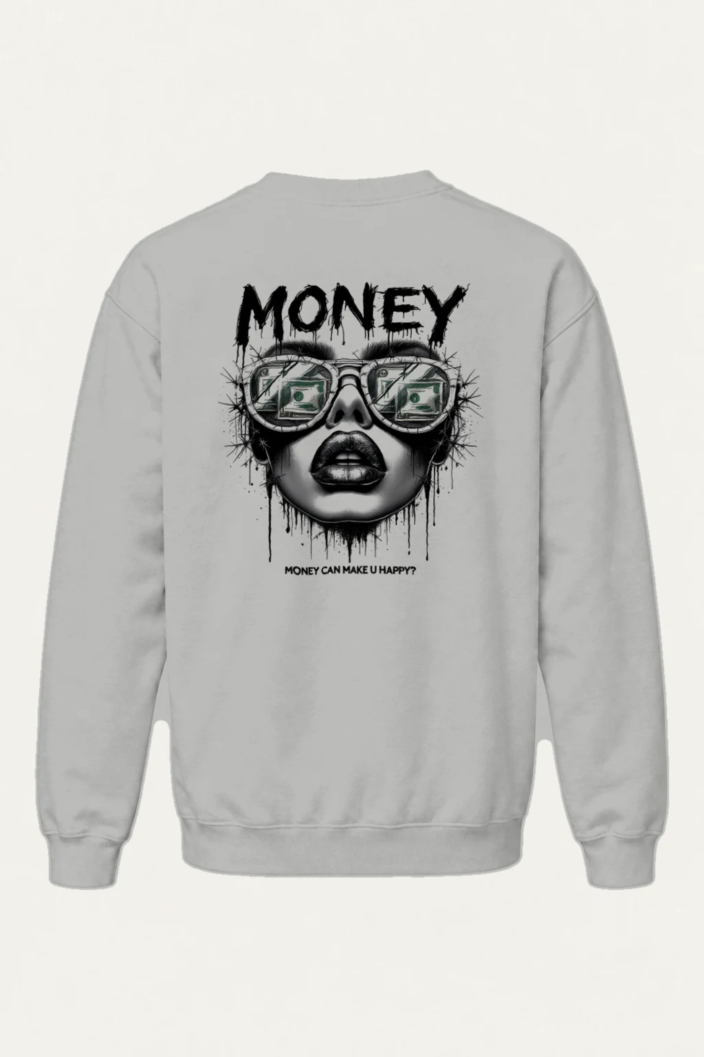 "Money Can Make U Happy?" Heavy Blend Unisex Crewneck Sweatshirt | Gildan 18000