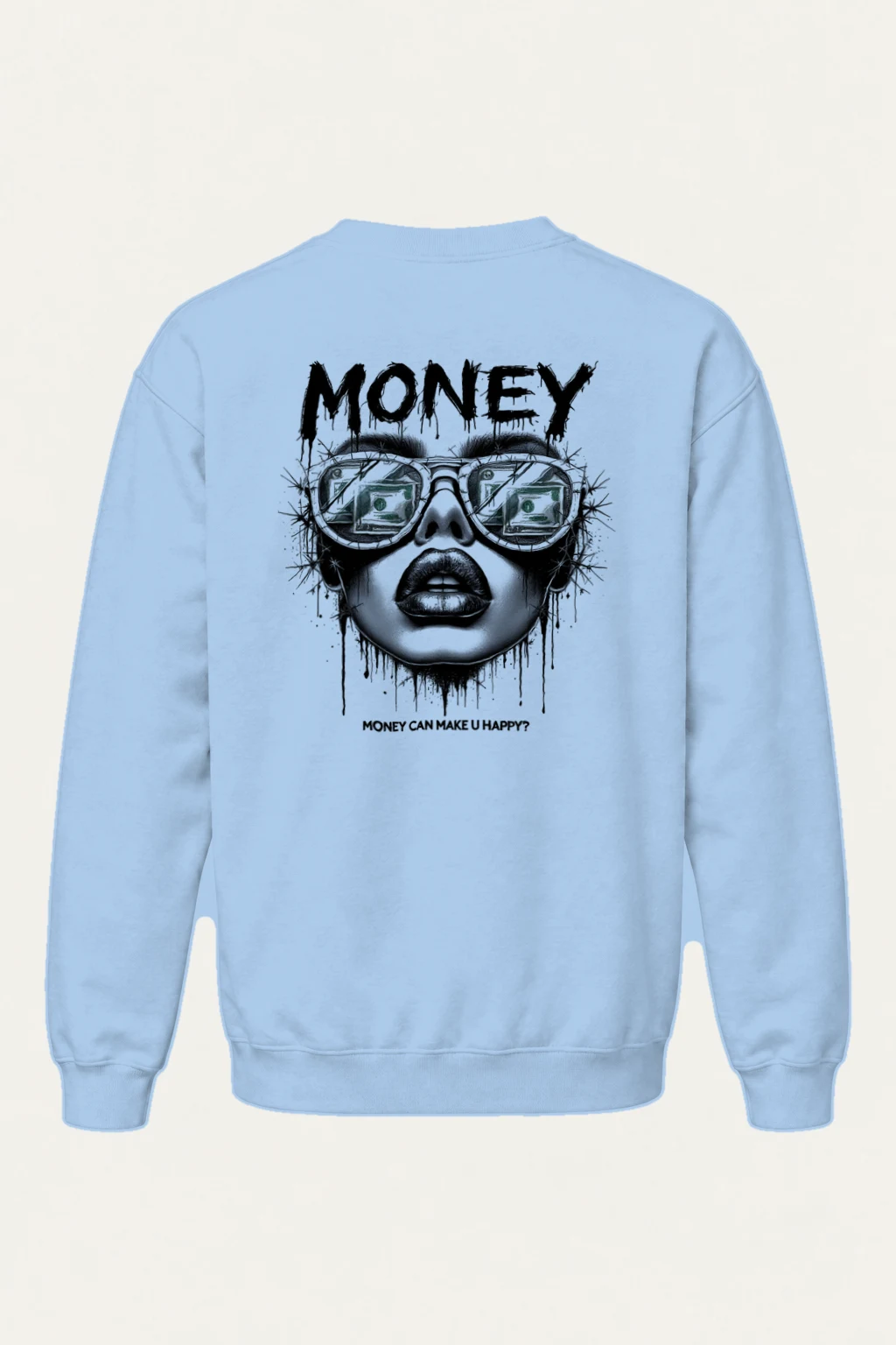 "Money Can Make U Happy?" Heavy Blend Unisex Crewneck Sweatshirt | Gildan 18000