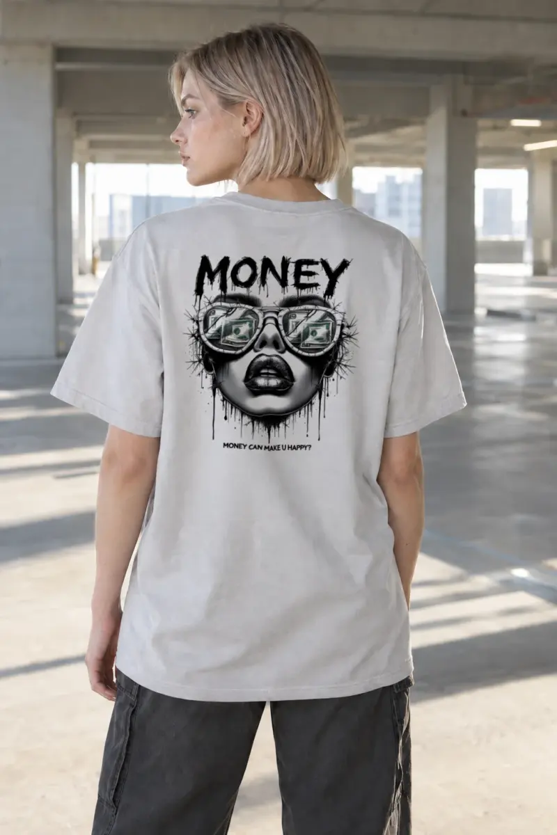 "Money Can Make U Happy?" Heavyweight Unisex Crewneck T-shirt | Gildan 5000