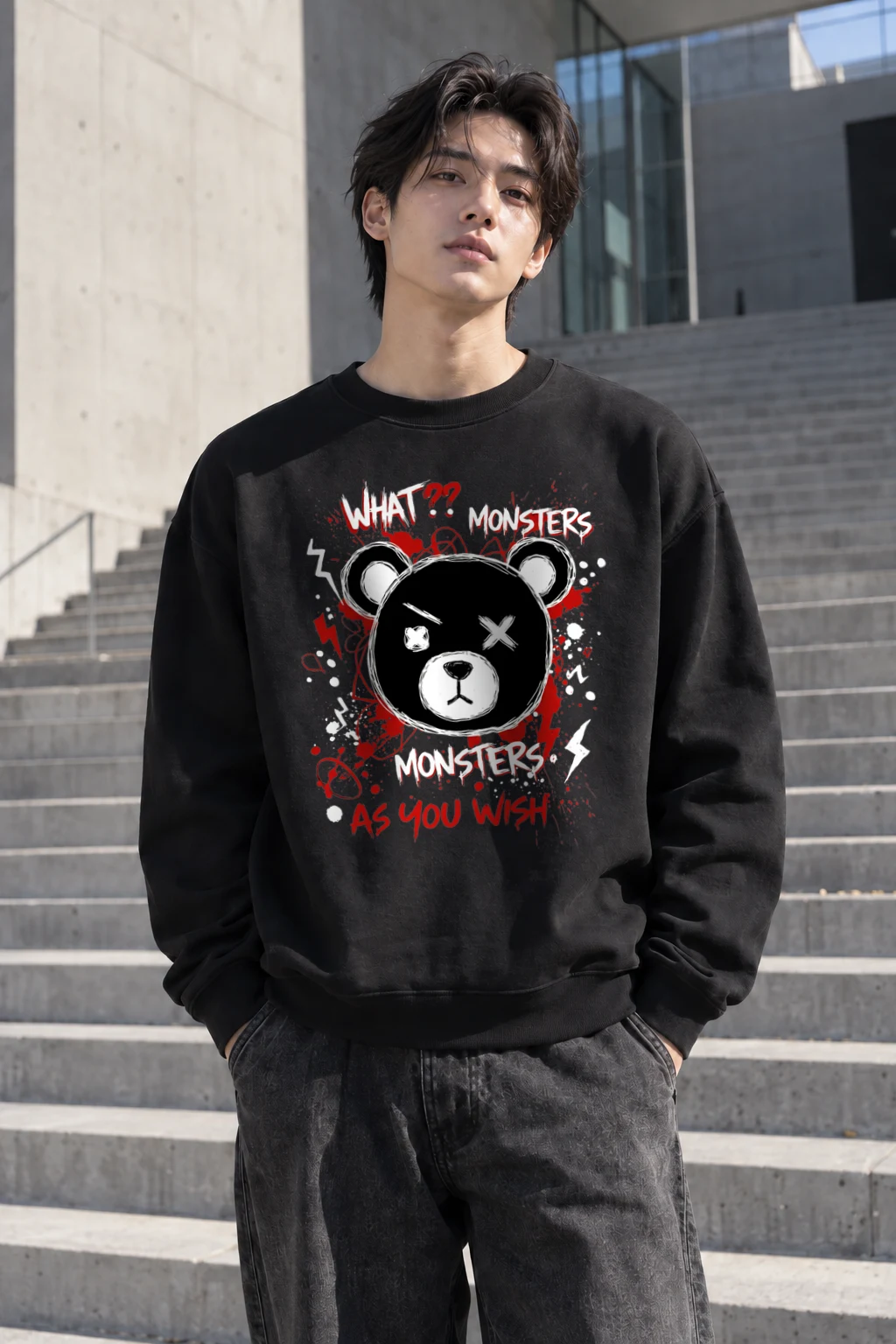"Monsters As You Wish" Heavy Blend Unisex Crewneck Sweatshirt | Gildan 18000