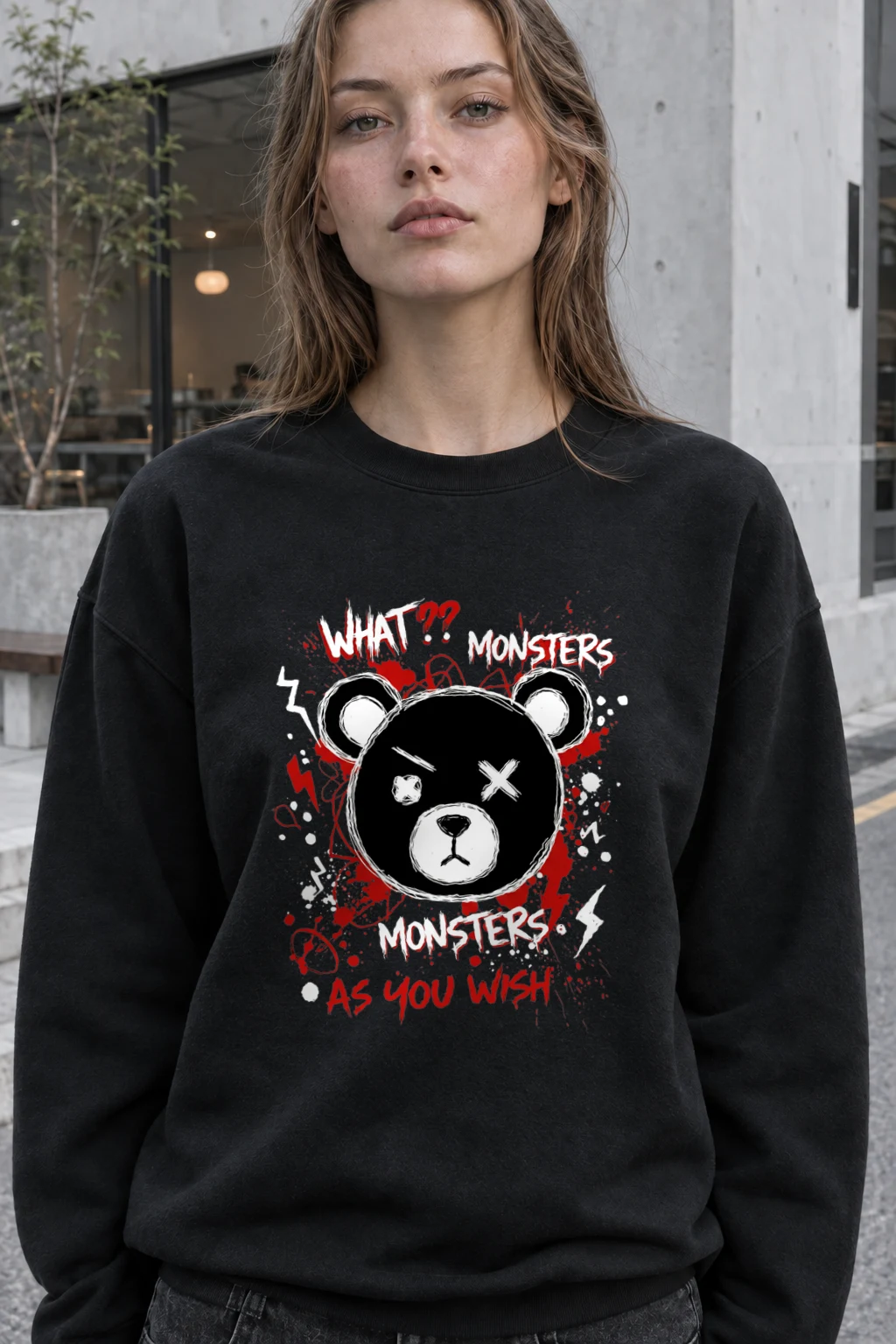 "Monsters As You Wish" Heavy Blend Unisex Crewneck Sweatshirt | Gildan 18000