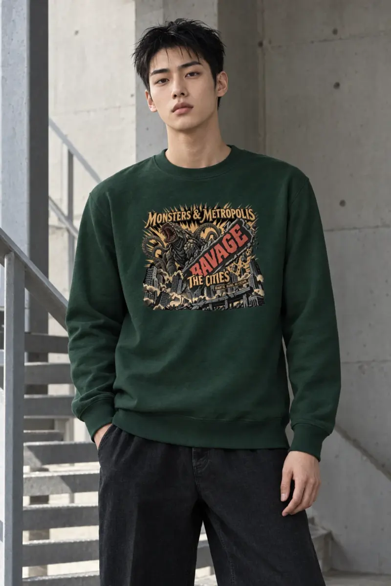 "Monsters & Metropolis" Heavy Blend Unisex Crewneck Sweatshirt