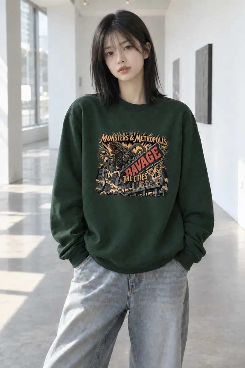 "Monsters & Metropolis" Heavy Blend Unisex Crewneck Sweatshirt | Gildan 18000