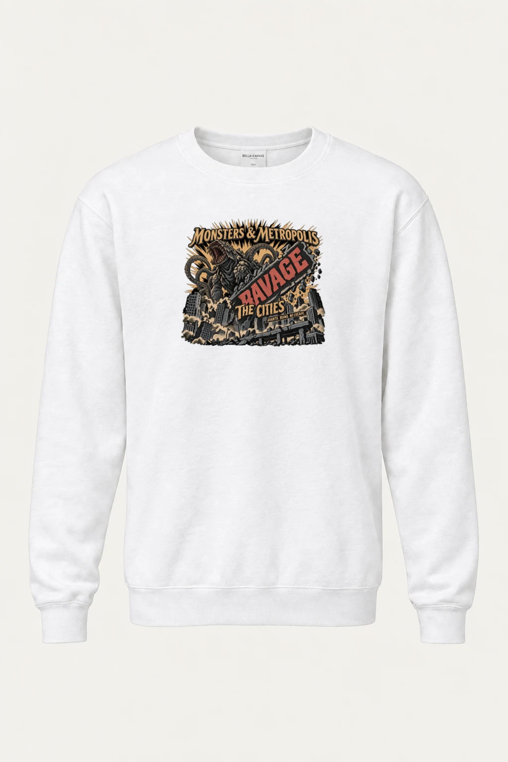 "Monsters & Metropolis" Heavy Blend Unisex Crewneck Sweatshirt | Gildan 18000