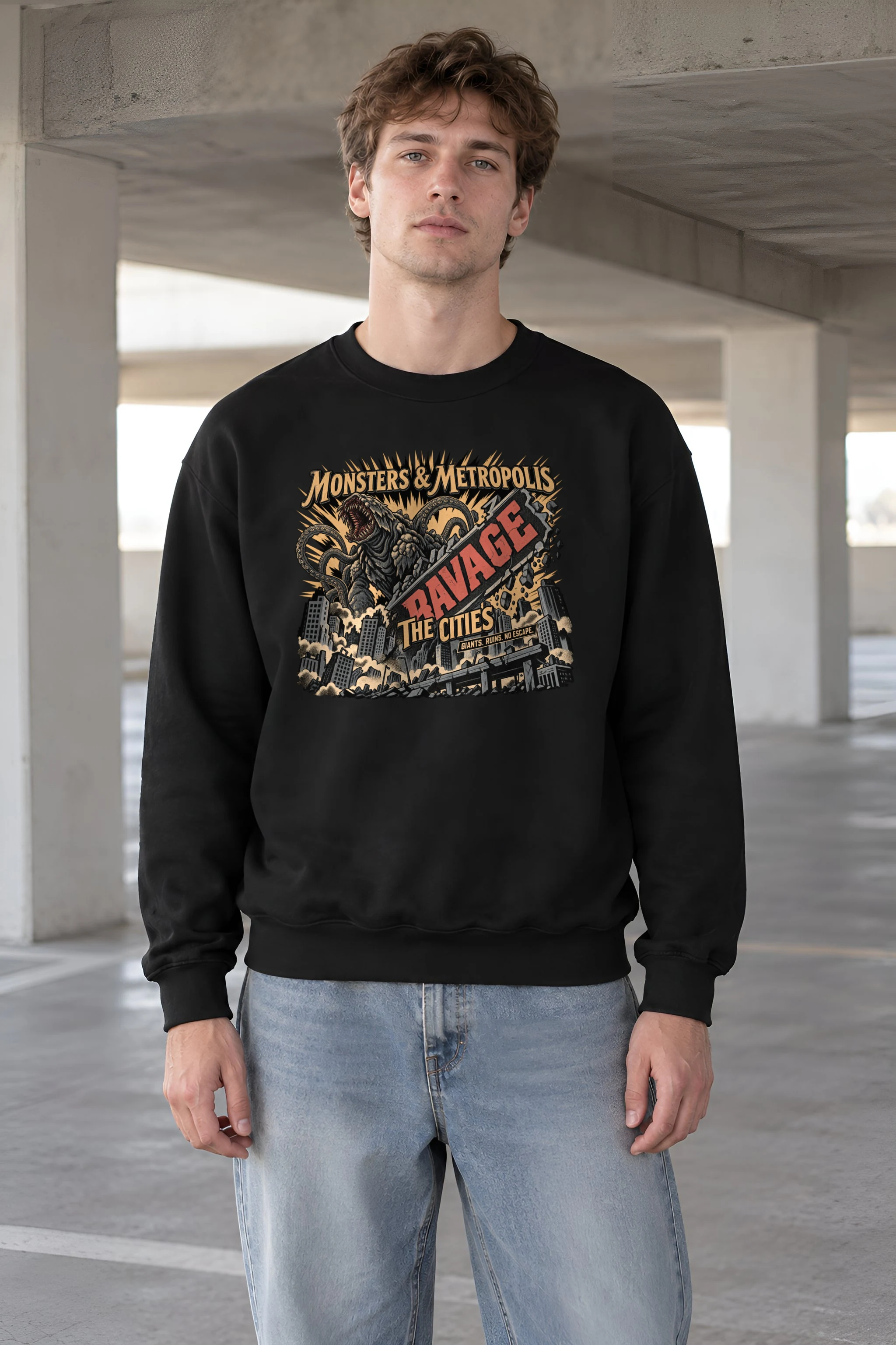 "Monsters & Metropolis" 1 Crewneck Sweatshirt