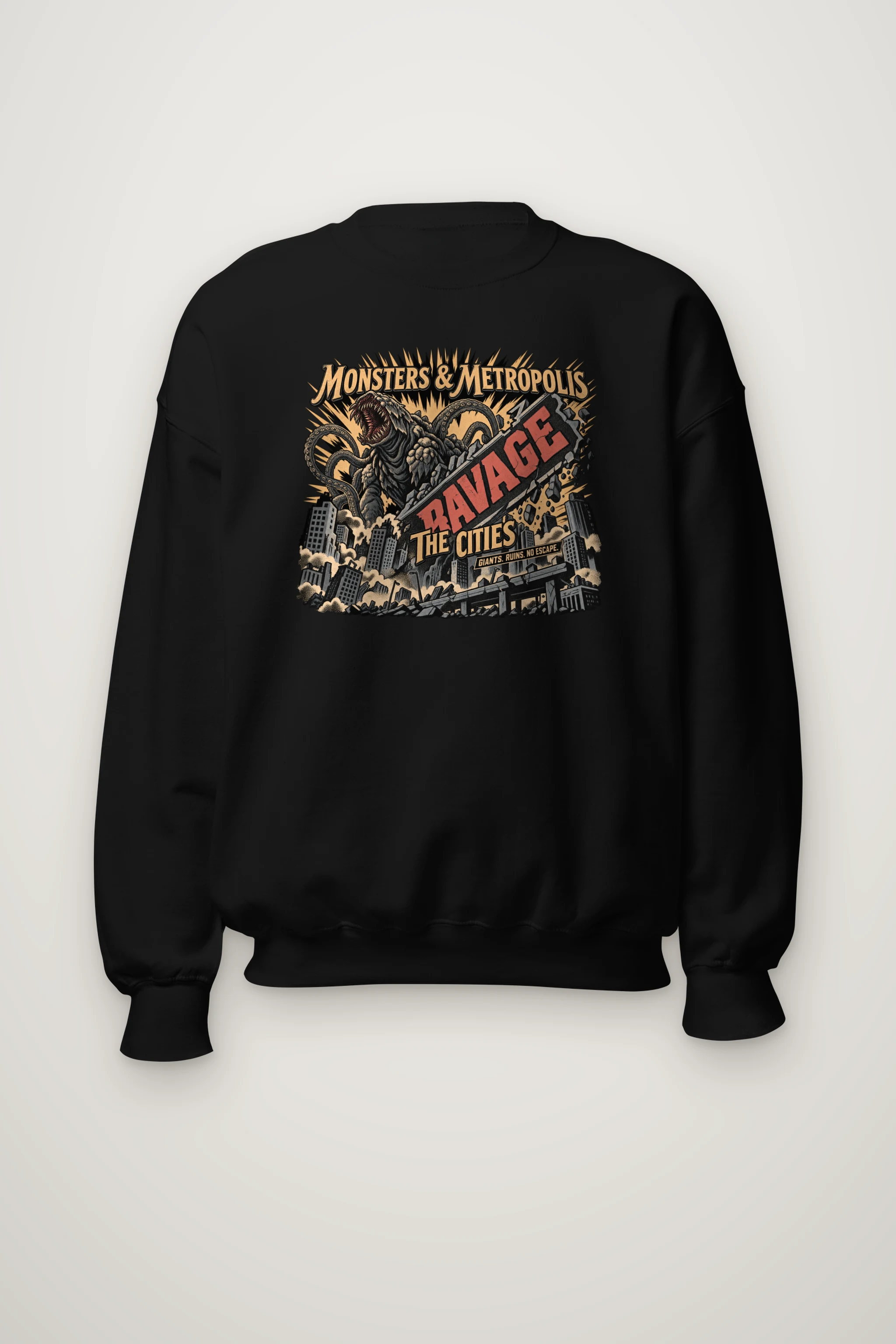 "Monsters & Metropolis" Heavy Blend Unisex Crewneck Sweatshirt