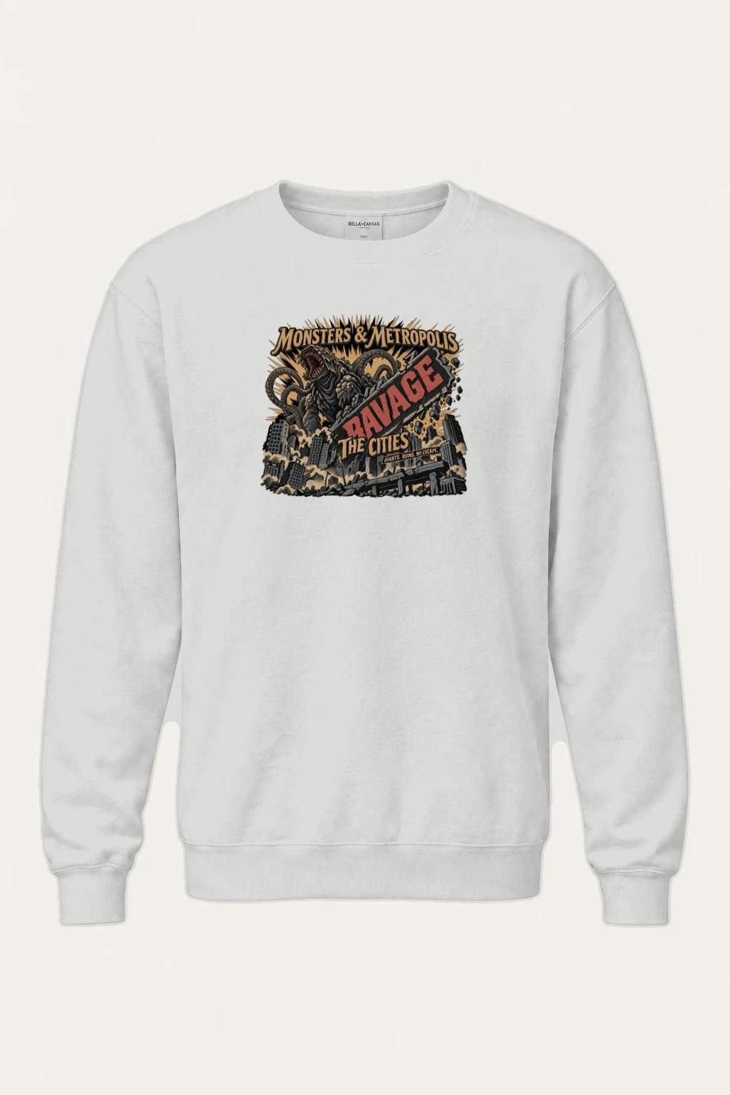 "Monsters & Metropolis" Heavy Blend Unisex Crewneck Sweatshirt | Gildan 18000