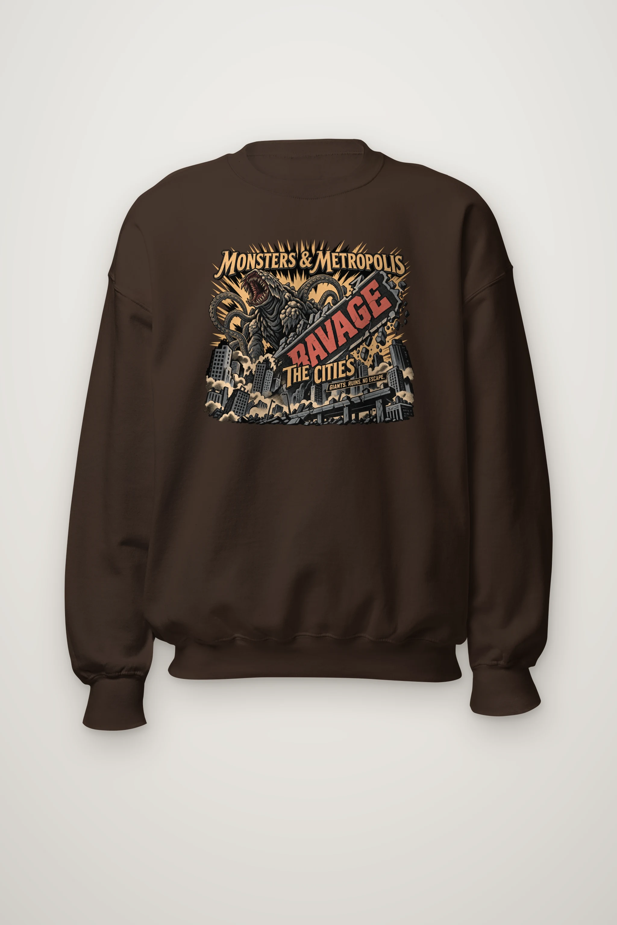"Monsters & Metropolis" Heavy Blend Unisex Crewneck Sweatshirt
