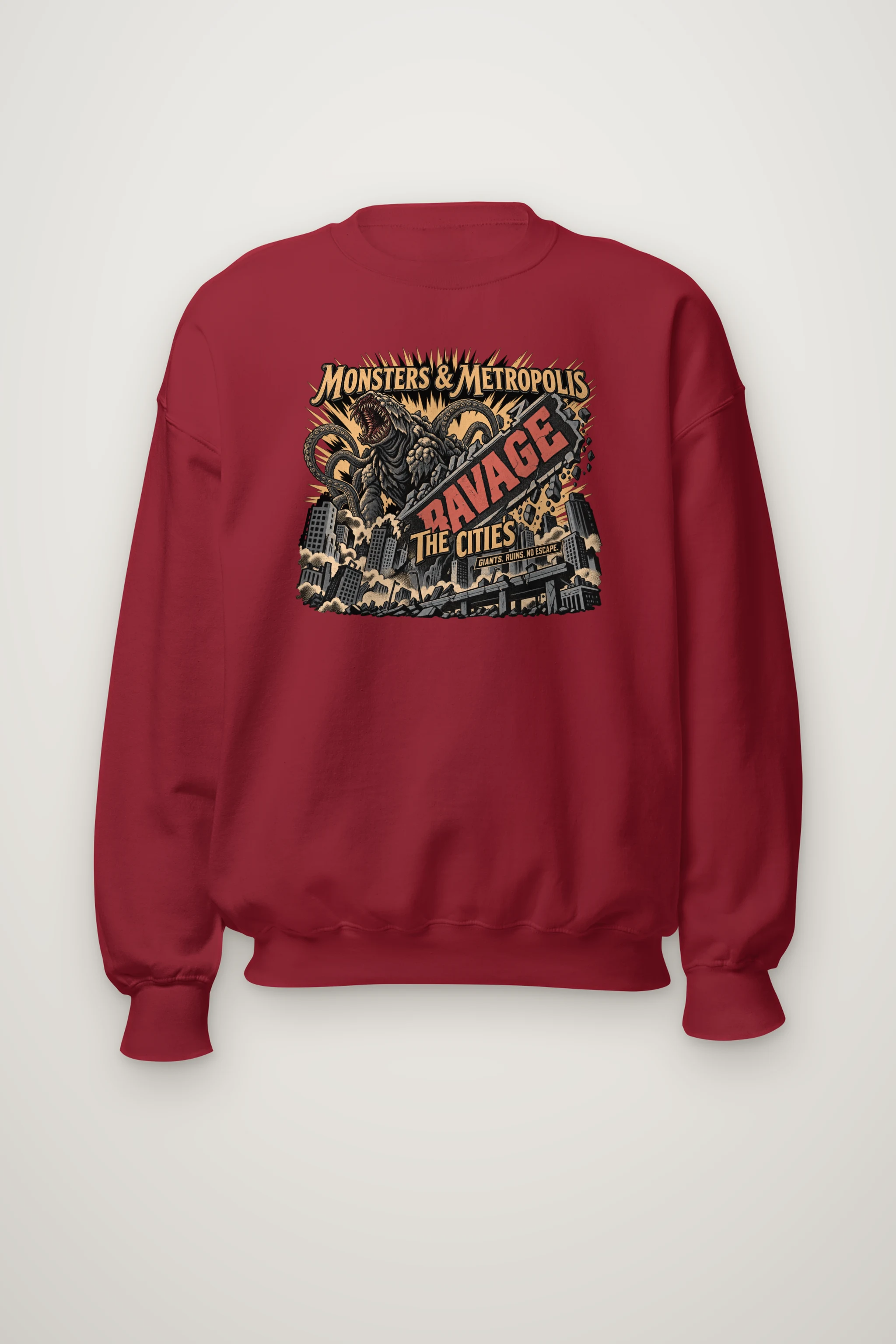 "Monsters & Metropolis" Heavy Blend Unisex Crewneck Sweatshirt