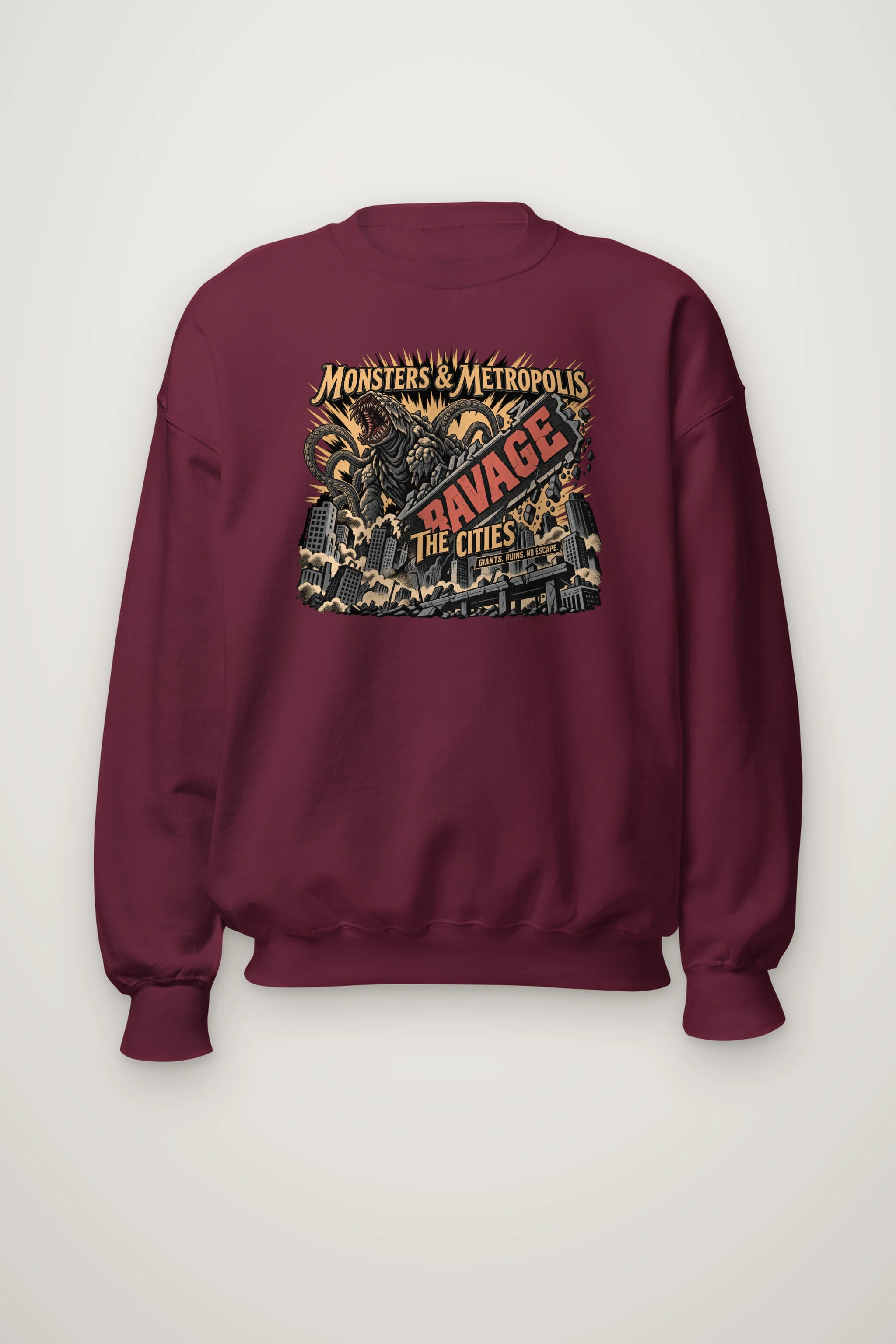 "Monsters & Metropolis" Heavy Blend Unisex Crewneck Sweatshirt