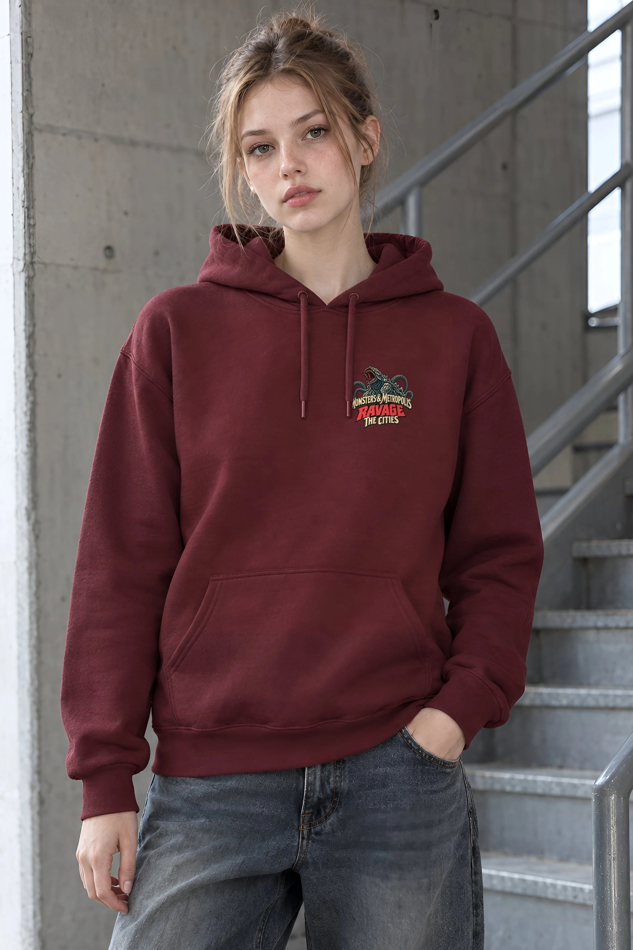 "Monsters & Metropolis" Heavy Blend Unisex Pullover Hoodie