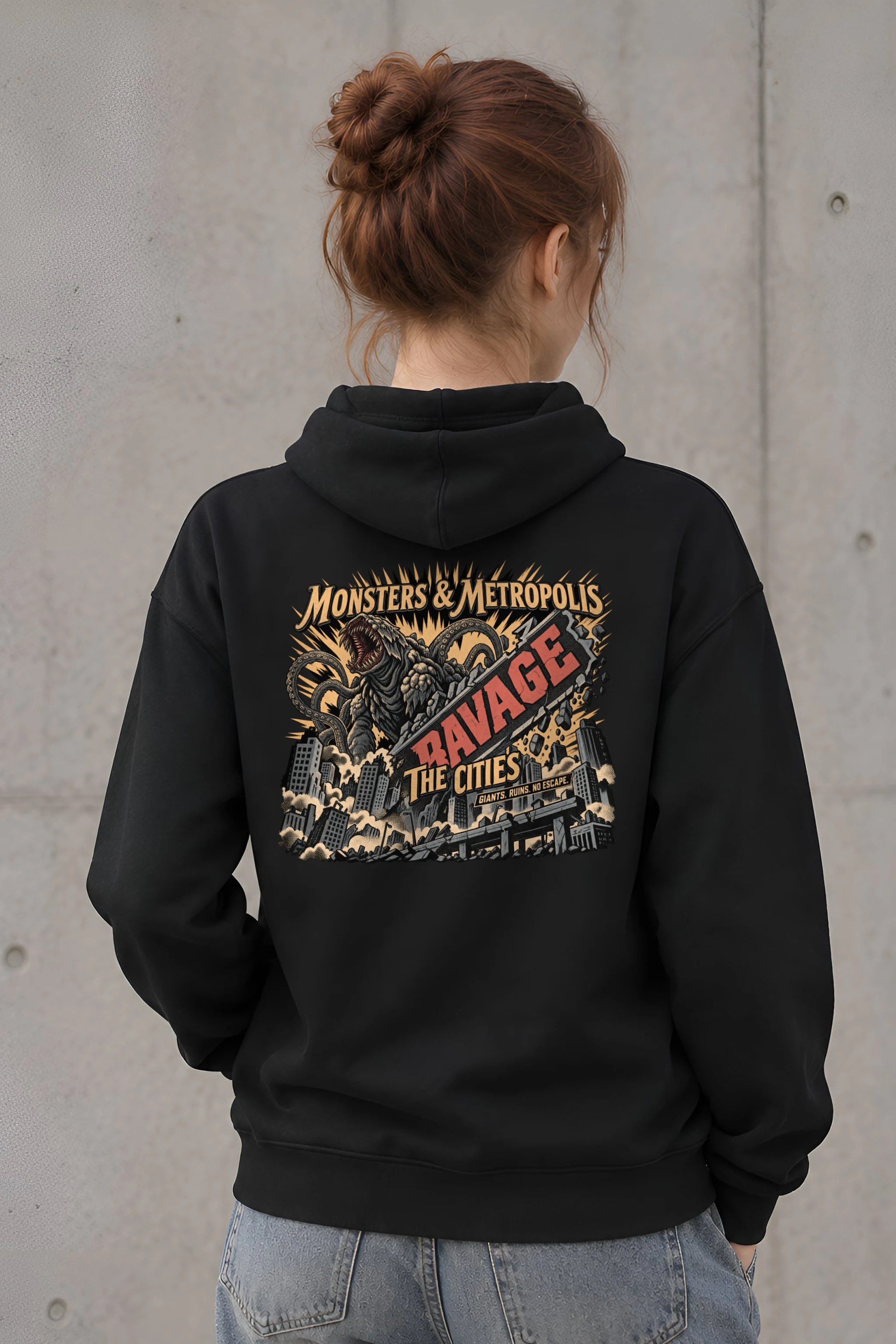 "Monsters & Metropolis" 1 Pullover Hoodie