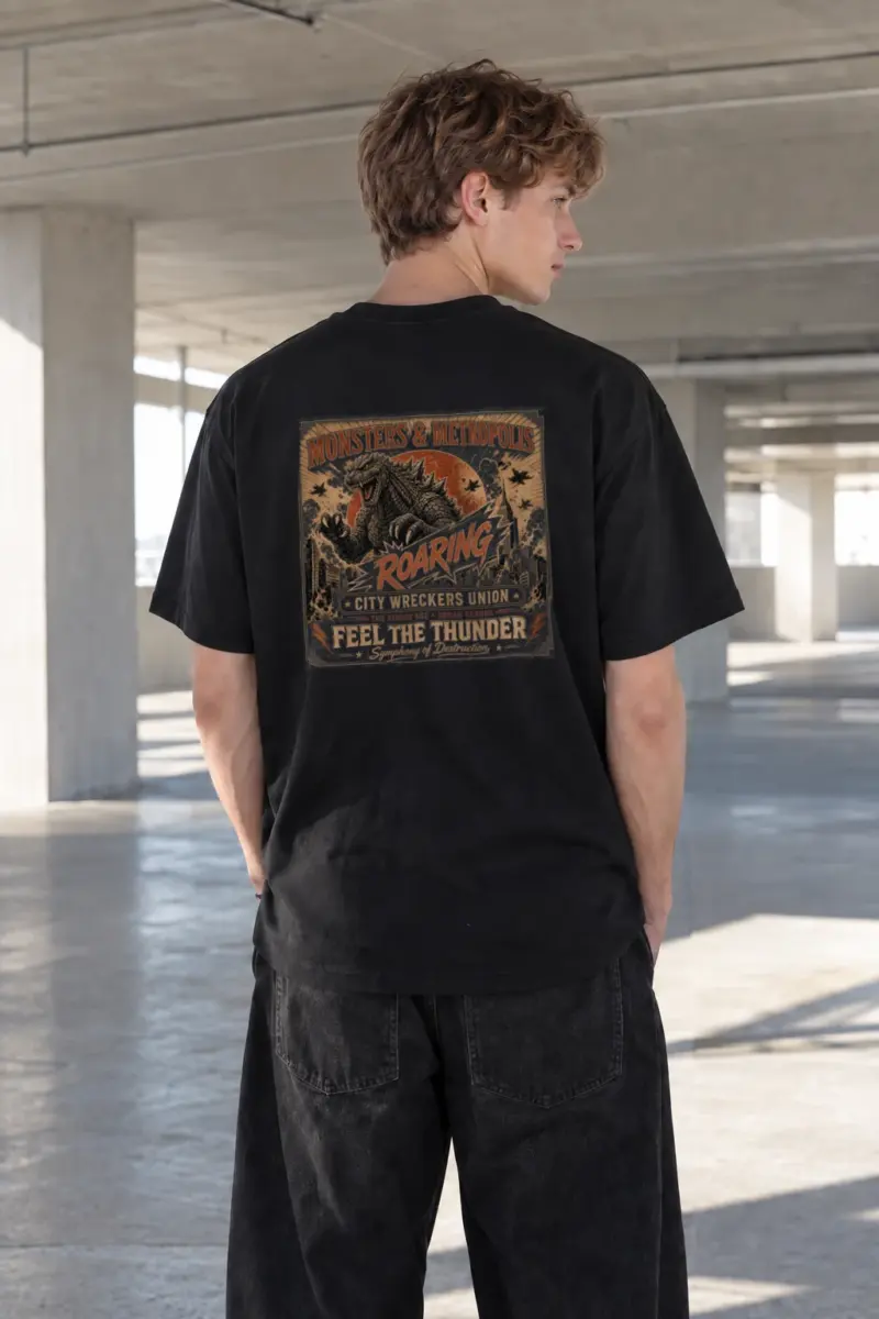 "Monsters & Metropolis" Heavyweight Unisex Crewneck T-shirt | Gildan 5000