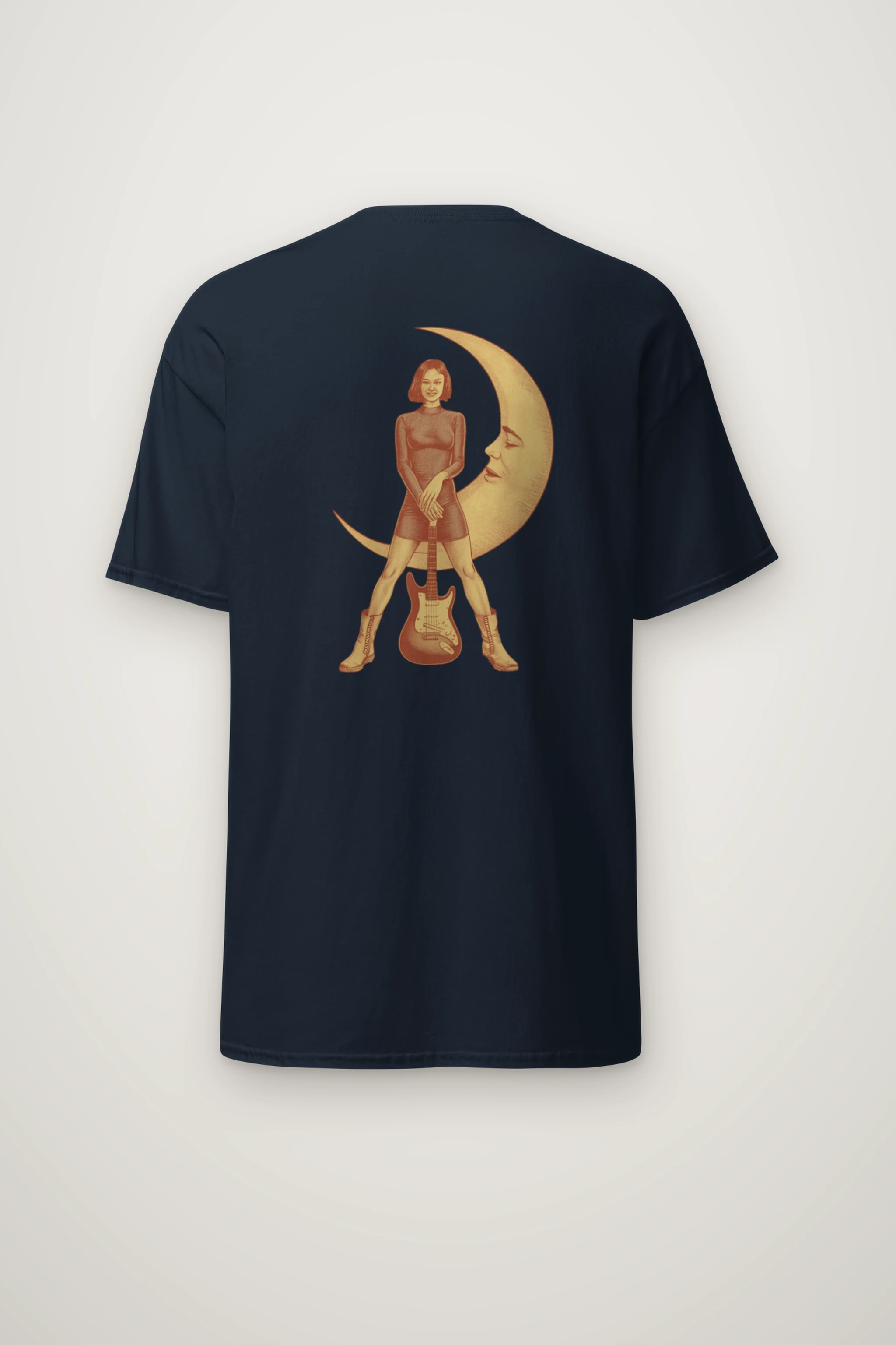 "Moon Guitar Muse" Heavyweight Unisex Crewneck T-shirt