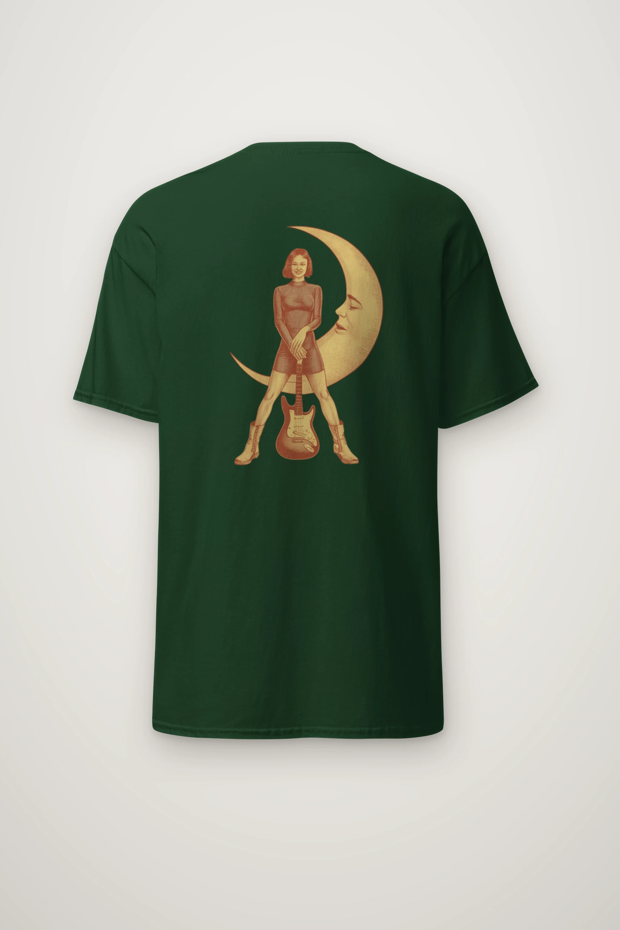"Moon Guitar Muse" Heavyweight Unisex Crewneck T-shirt