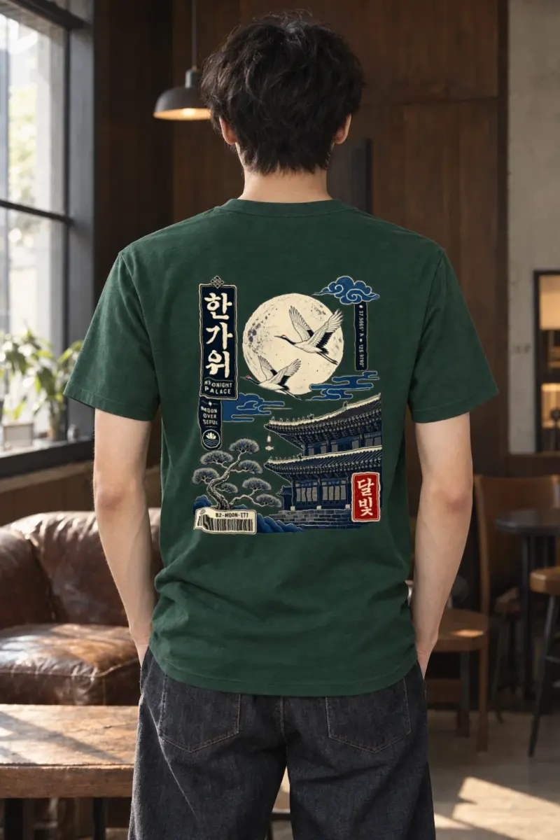 "Moon Over Seoul" Heavyweight Unisex Crewneck T-shirt