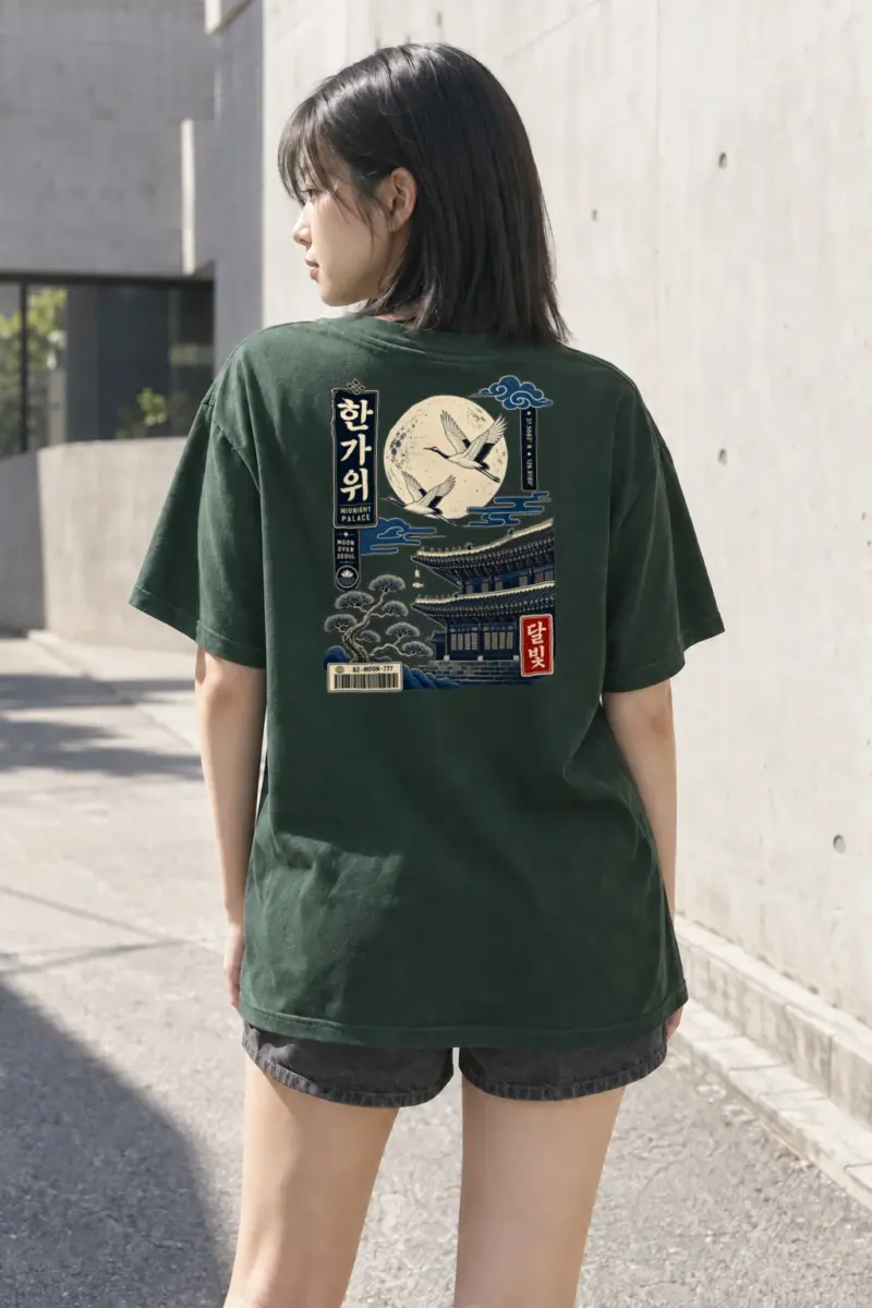 "Moon Over Seoul" Heavyweight Unisex Crewneck T-shirt | Gildan 5000