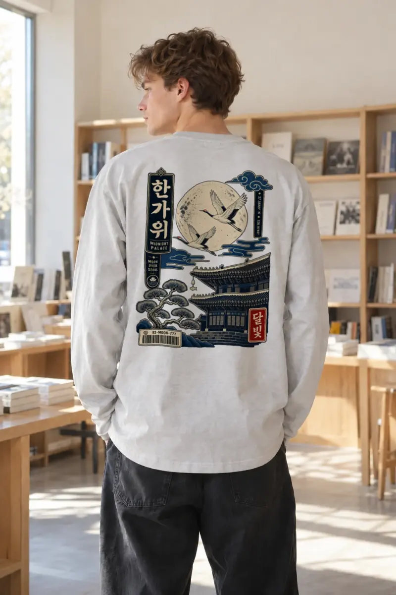 "Moon Over Seoul" Unisex Longsleeve T-shirt | Gildan 2400