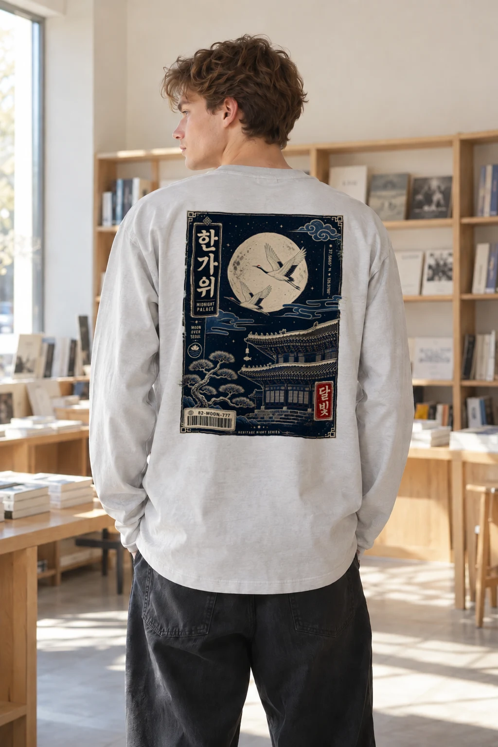 "Moon Over Seoul" Unisex Longsleeve T-shirt | Gildan 2400