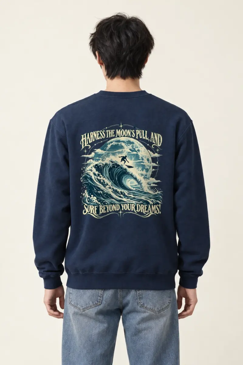 "Moon Pull" Heavy Blend Unisex Crewneck Sweatshirt | Gildan 18000