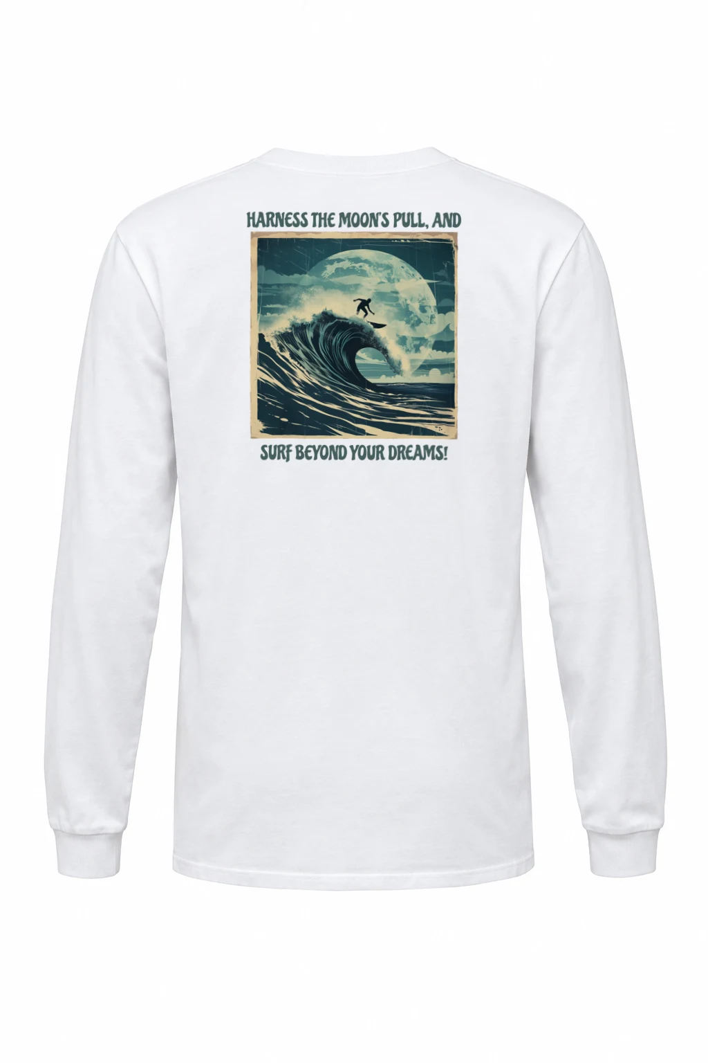 "Moon Pull Surf" Unisex Longsleeve T-shirt | Gildan 2400