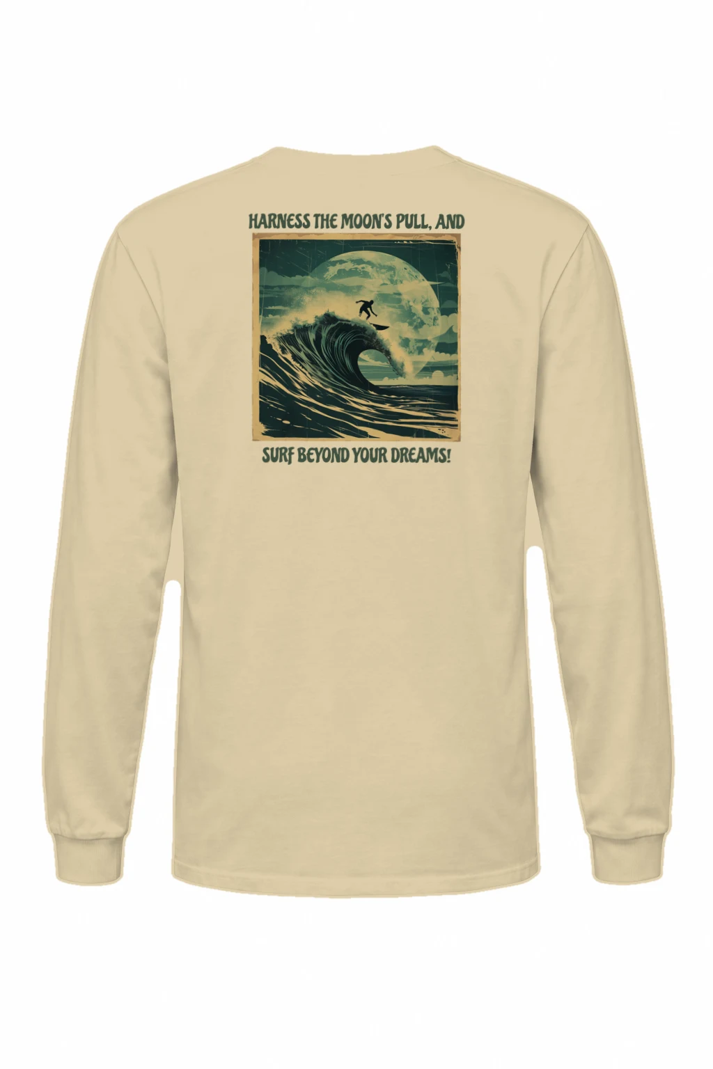"Moon Pull Surf" Unisex Longsleeve T-shirt | Gildan 2400