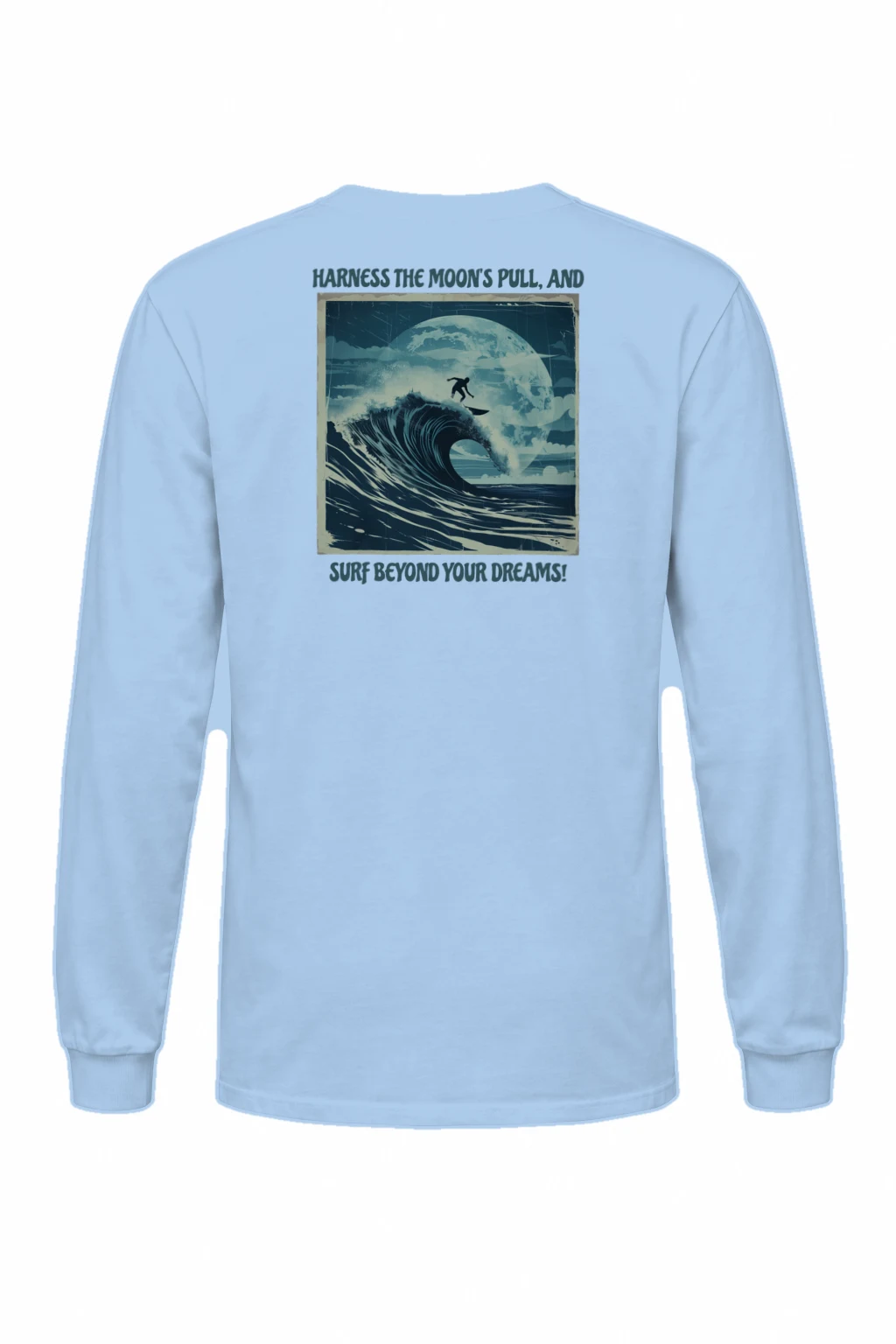 "Moon Pull Surf" Unisex Longsleeve T-shirt | Gildan 2400